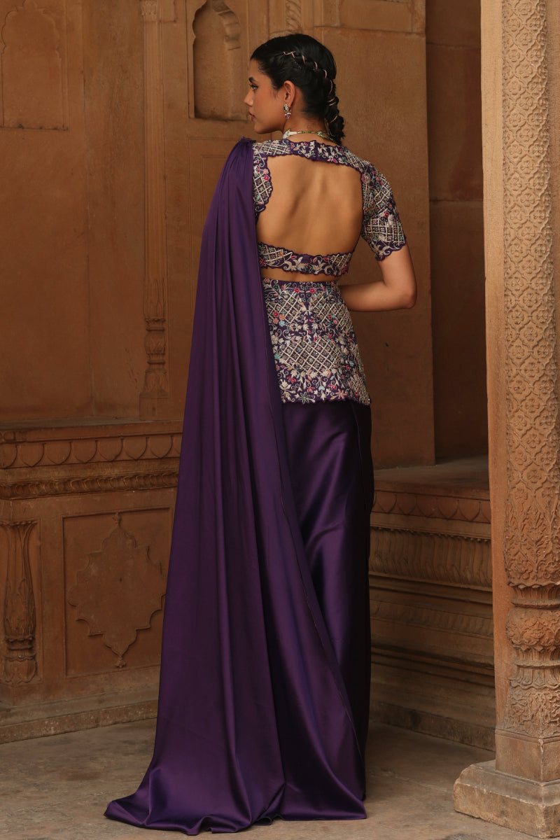 Kiara peplum drape saree
