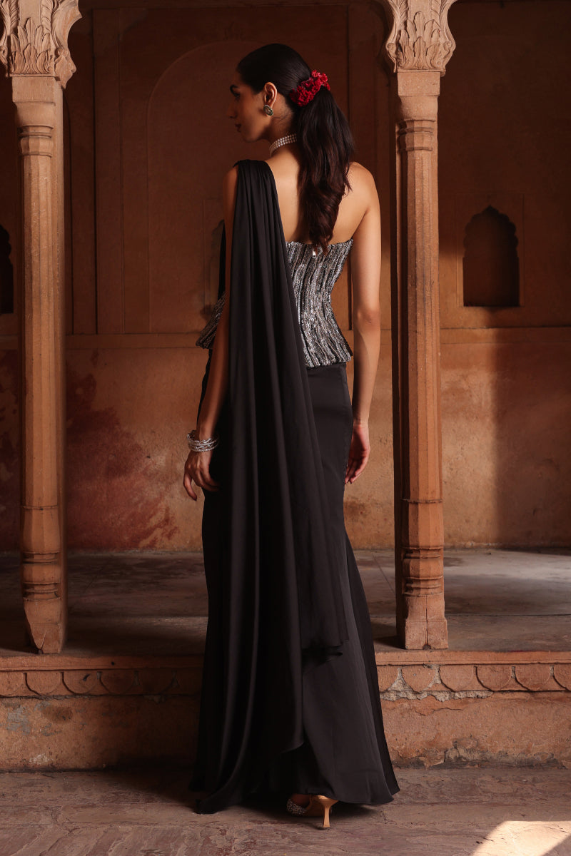 Black beauty drape saree