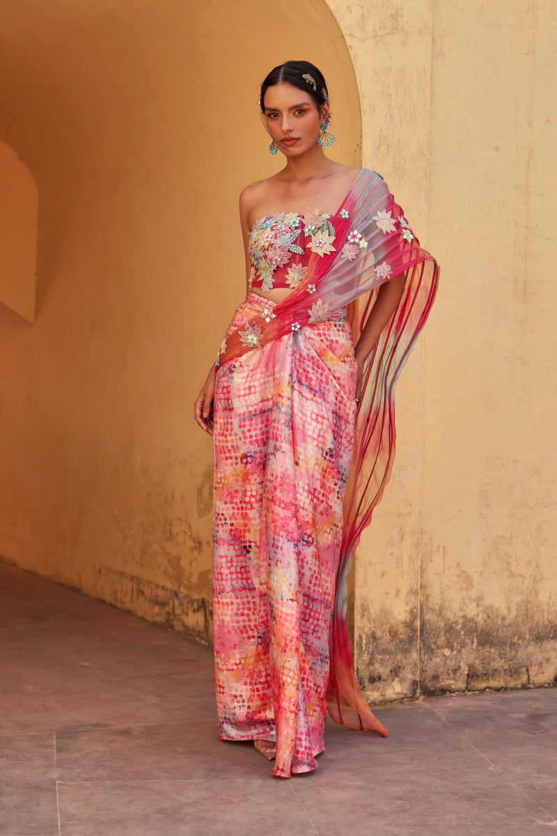 Petunia dhoti drape set