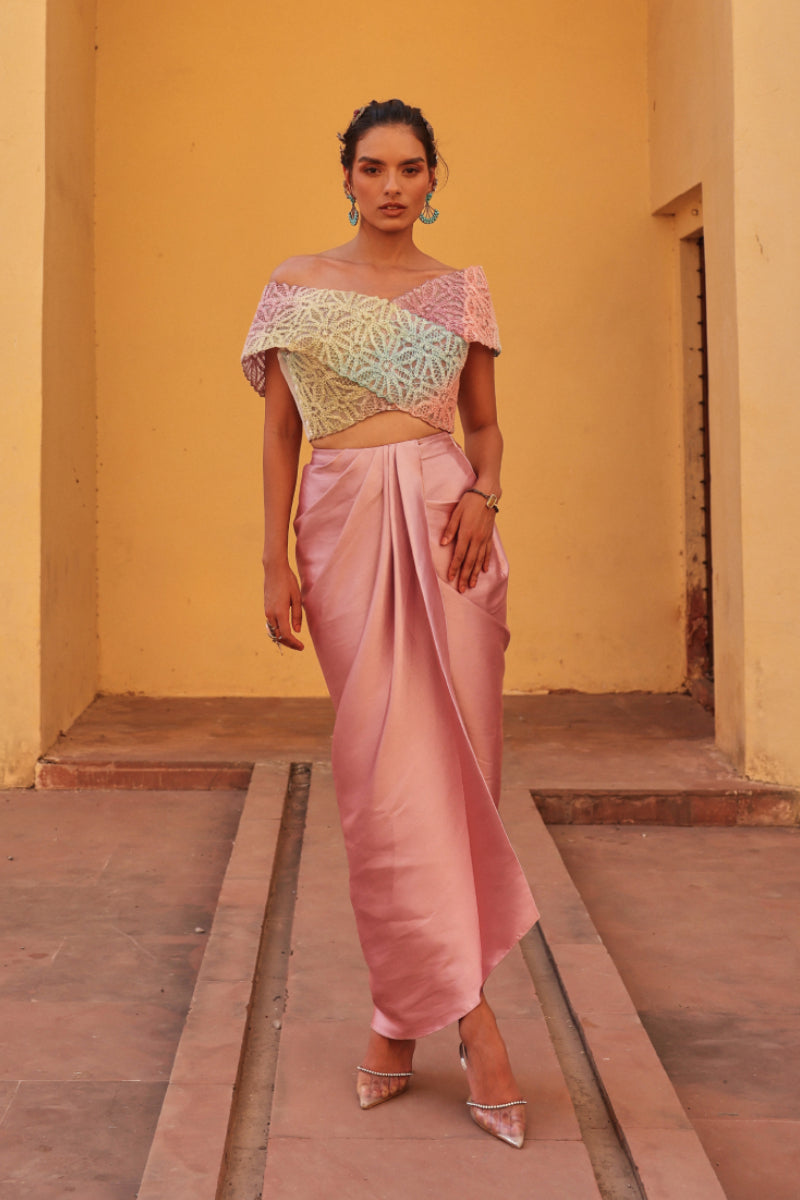 Cosmos dhoti drape set