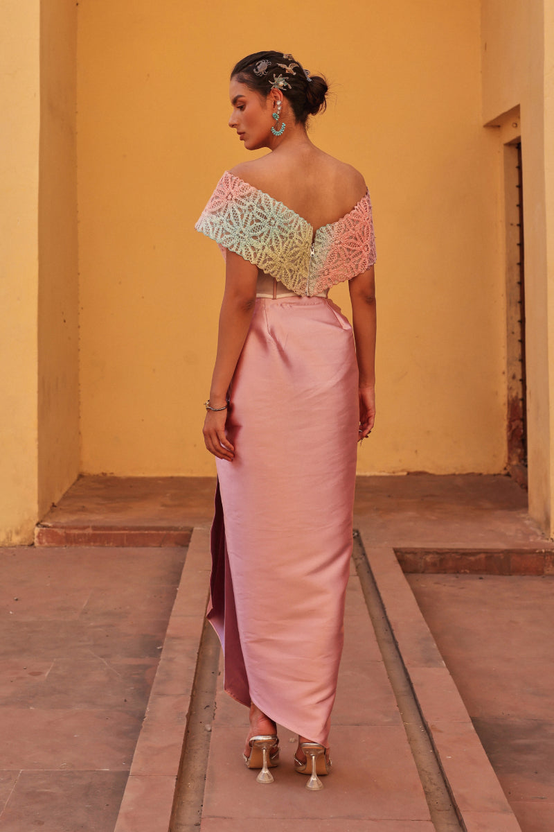 Cosmos dhoti drape set