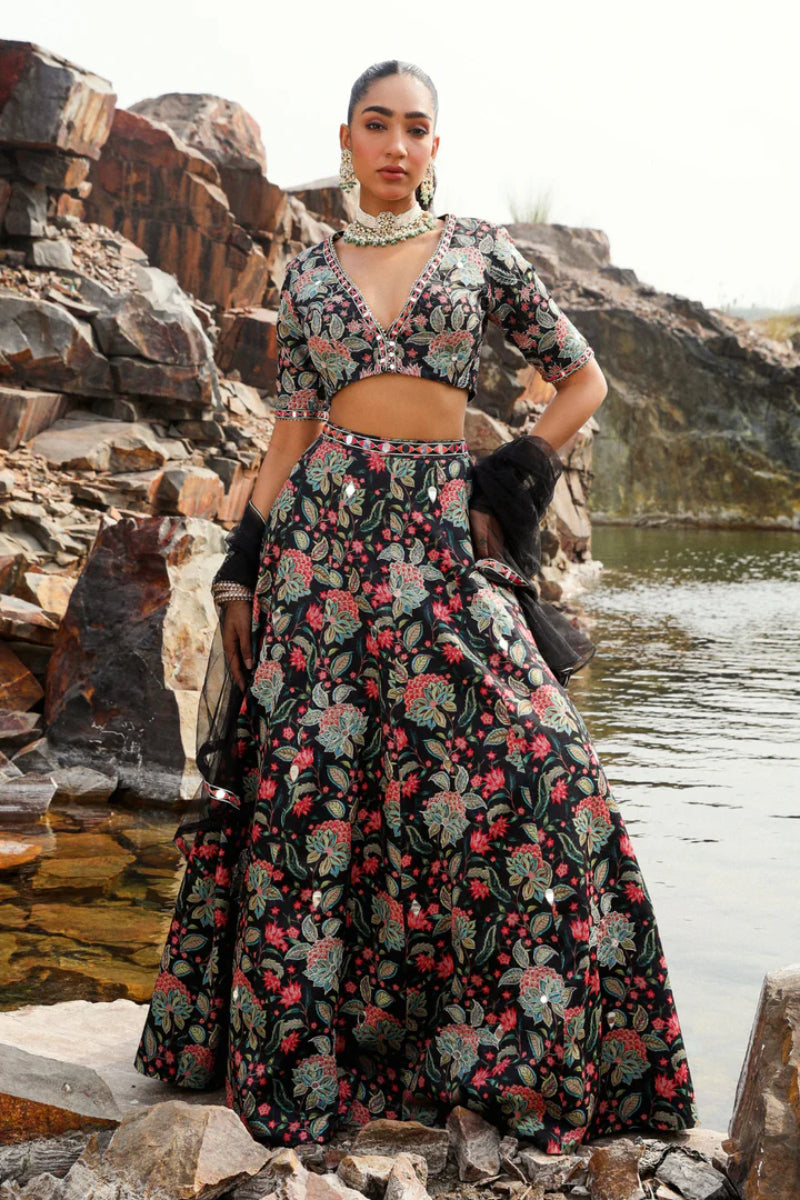 Antara Black Lehenga Set