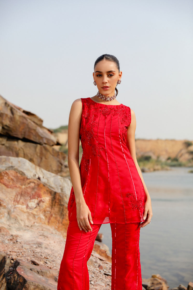 Razzel Dazzel Short Kurta And Bell Bottom Pant