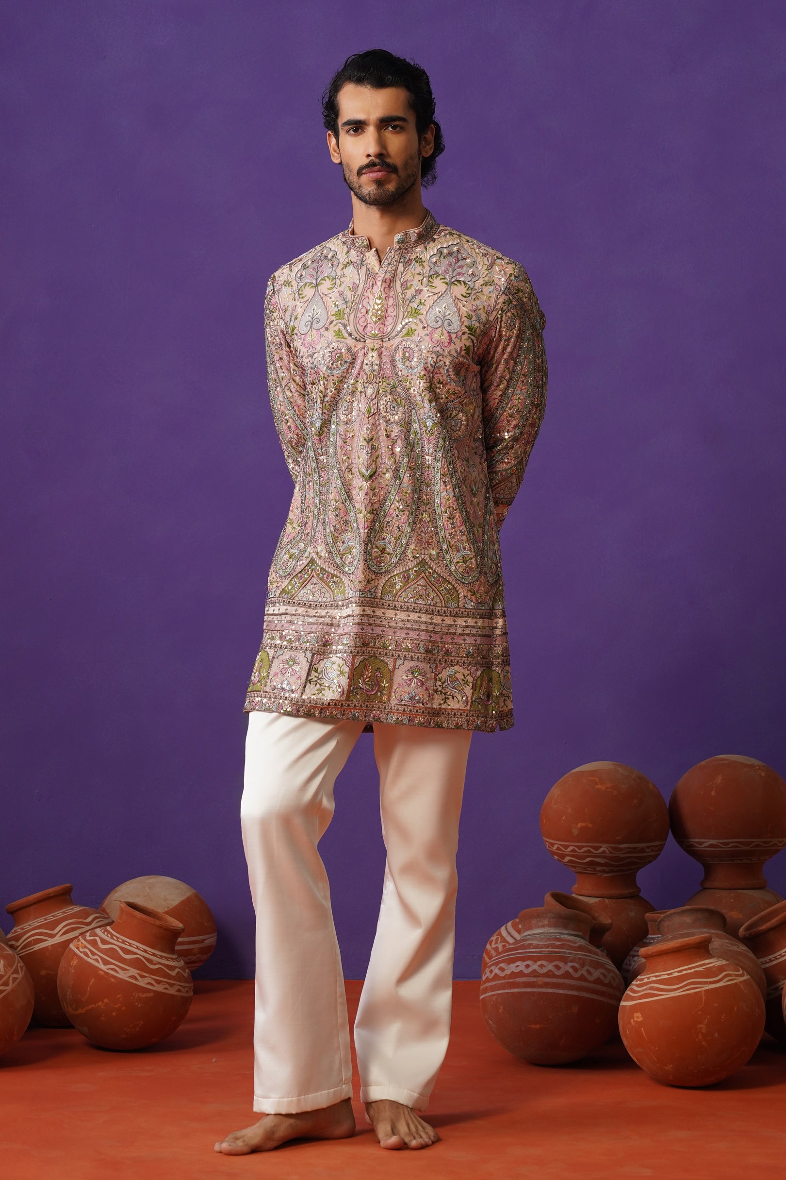 GULMARG PINK SHORT KURTA SET
