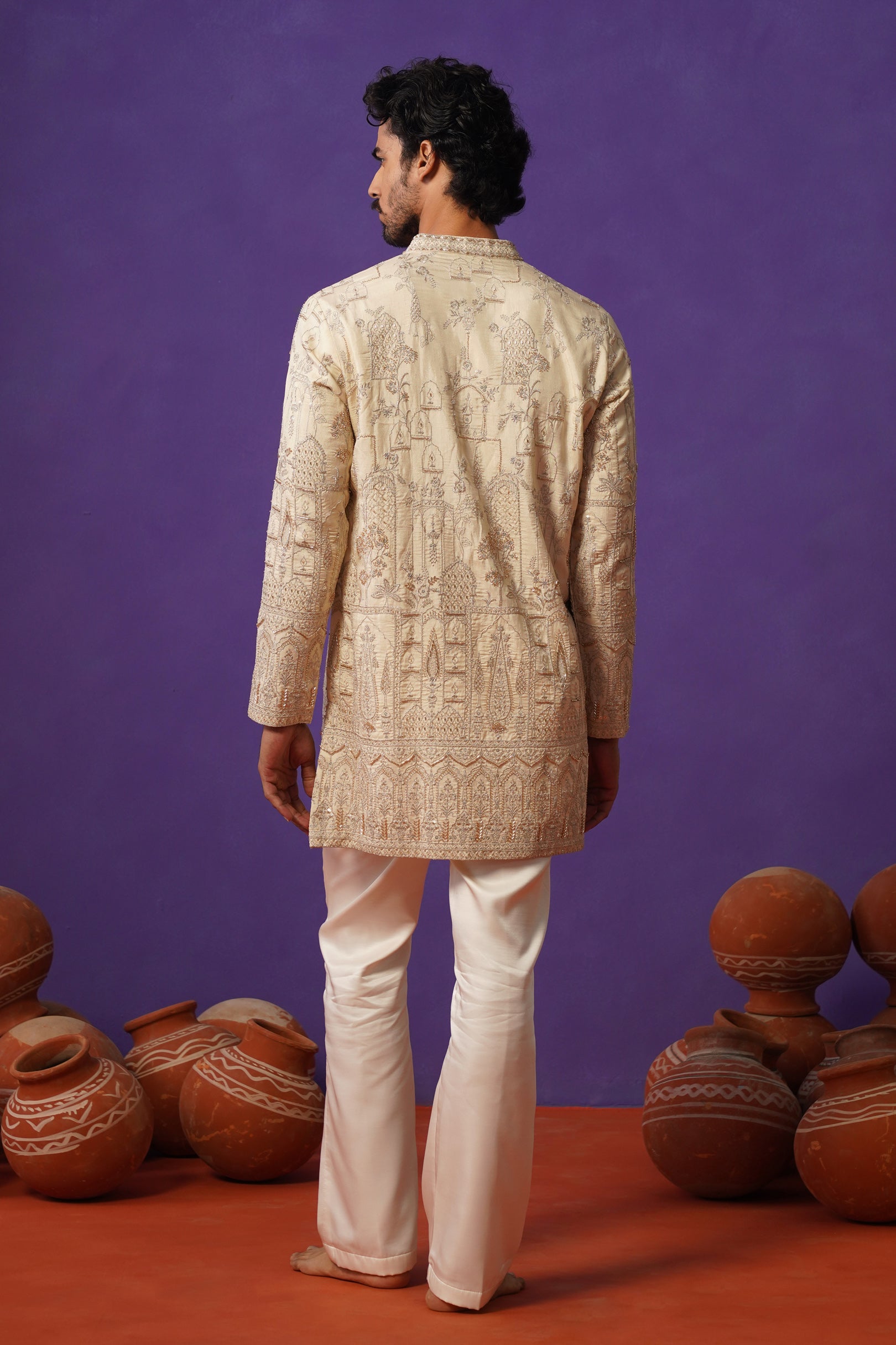 MAHAL IVORY SHORT KURTA SET