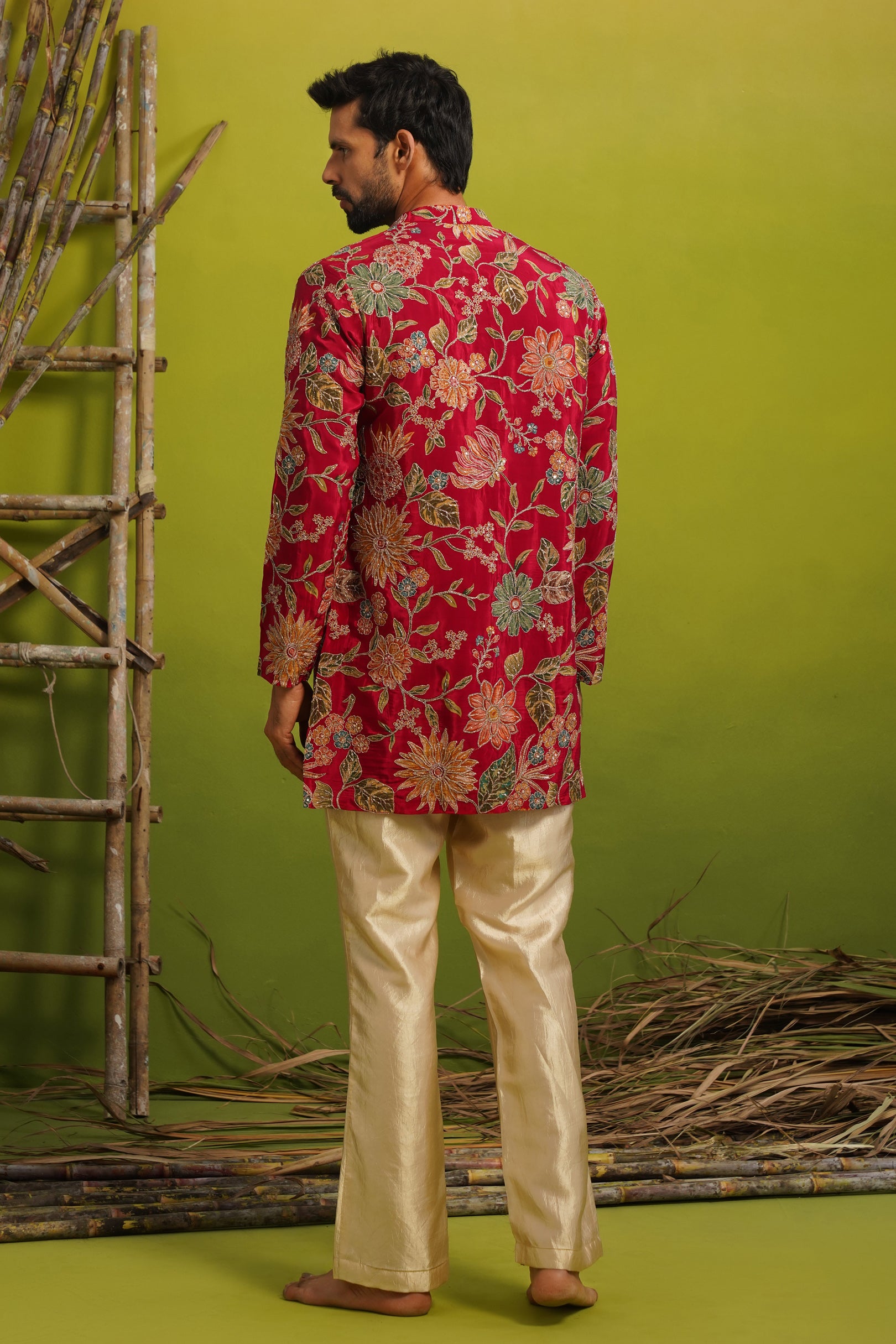 SAHAR HOT PINK SHORT KURTA SET