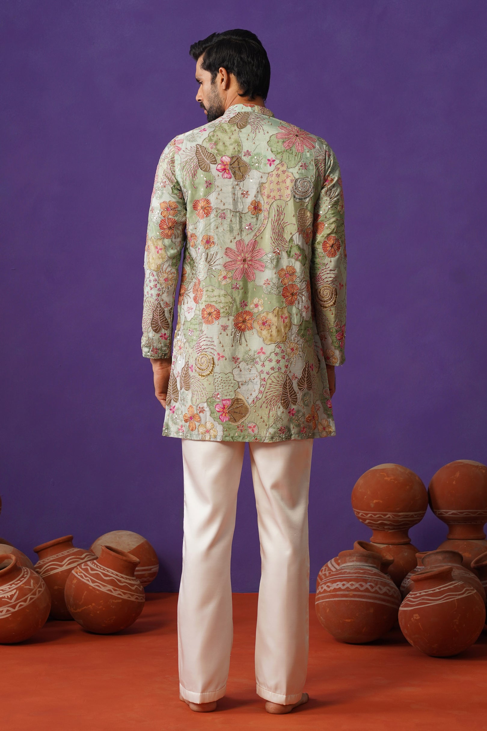 ZORAIN SKY BLUE SHORT KURTA SET