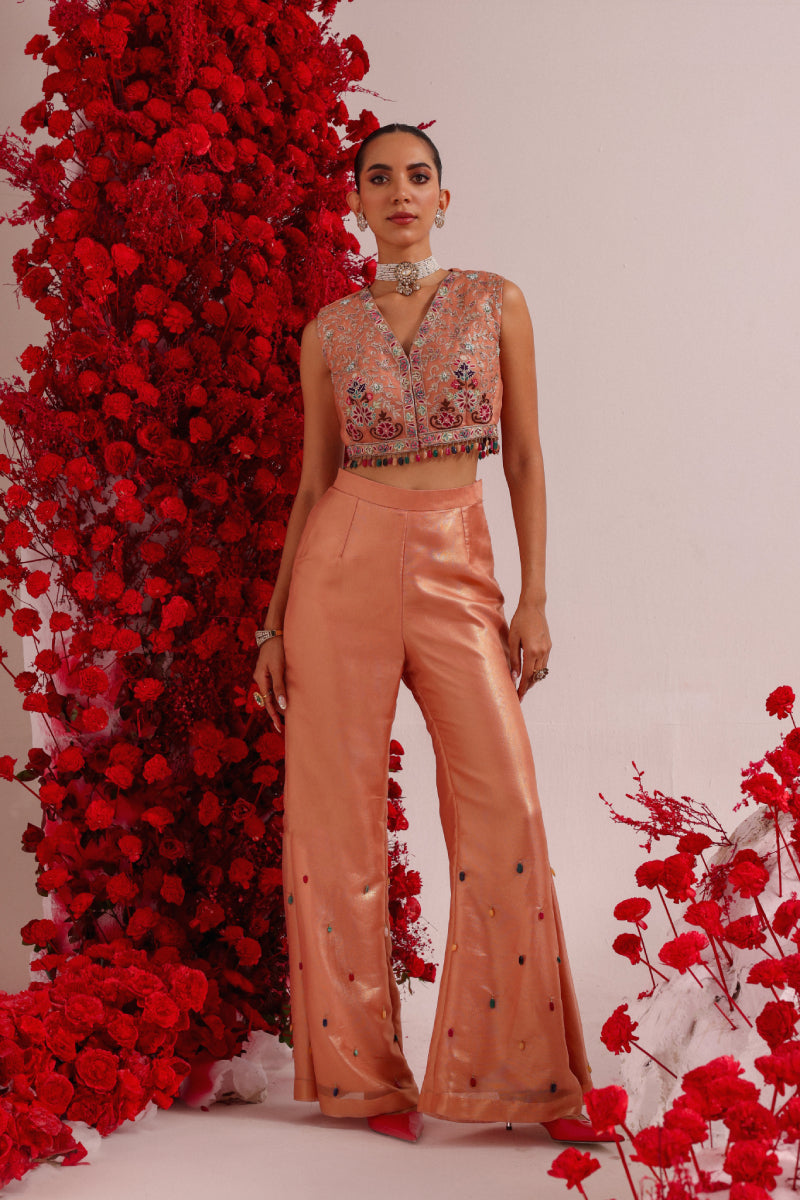 Ratan peach co-ord set