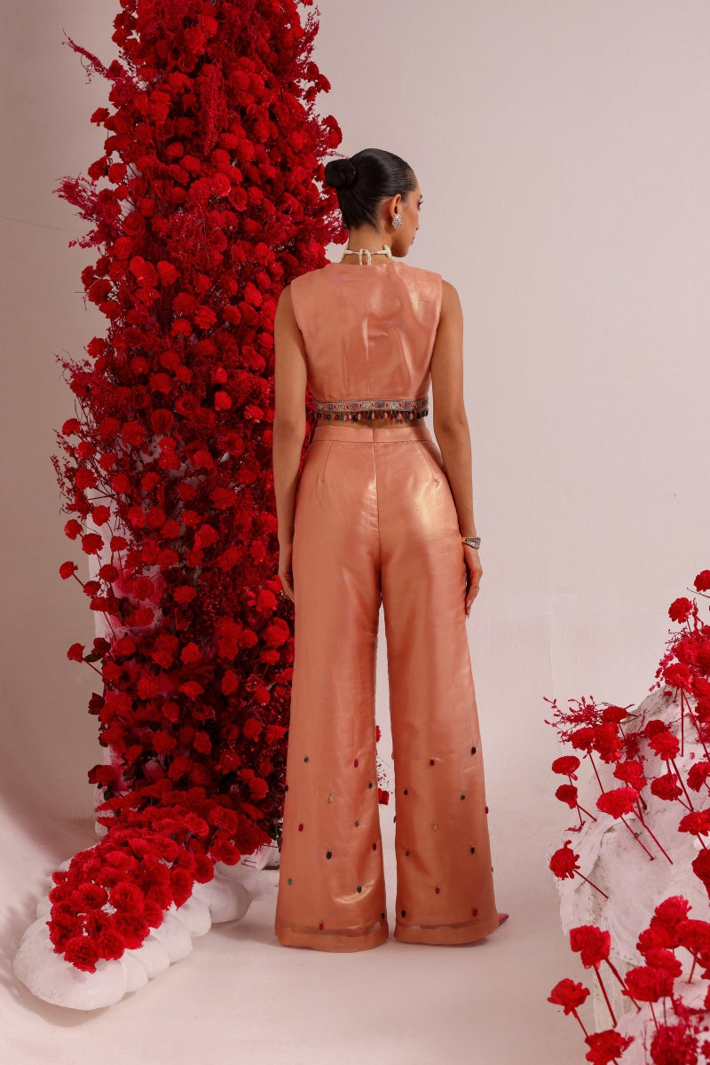Ratan peach co-ord set