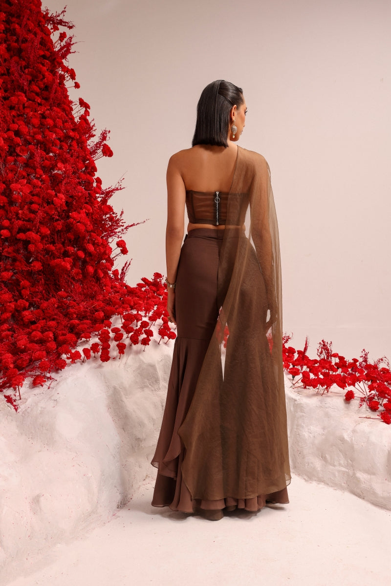 Afreen brown garara set