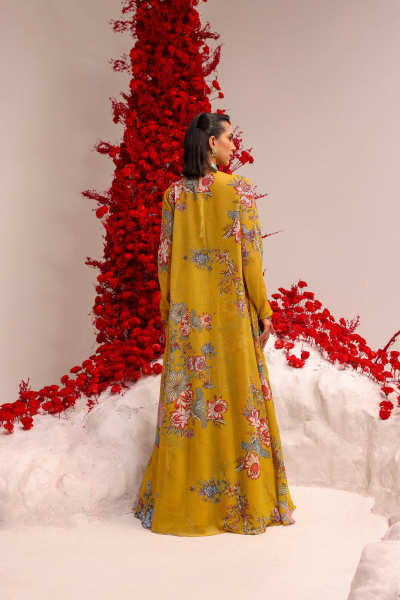 Khwaish yellow skirt jacket set