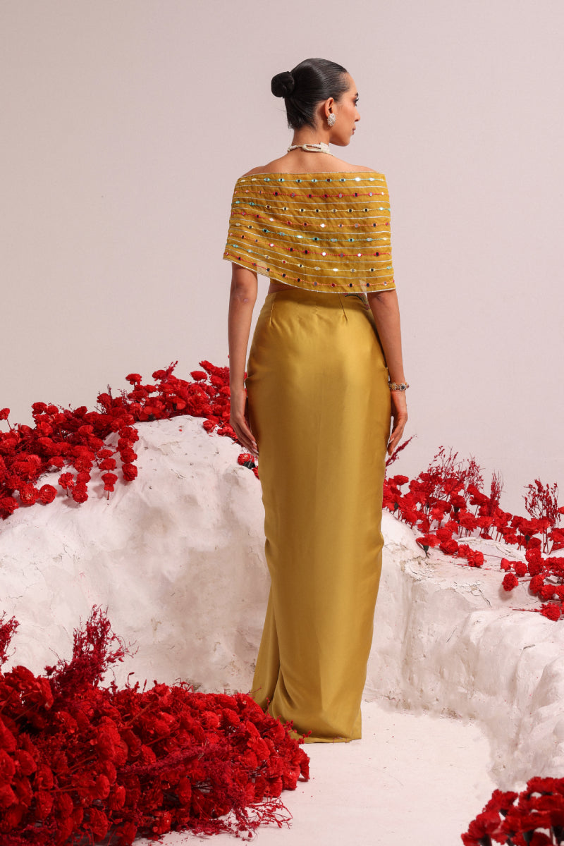 Albela wrap printed drape skirt