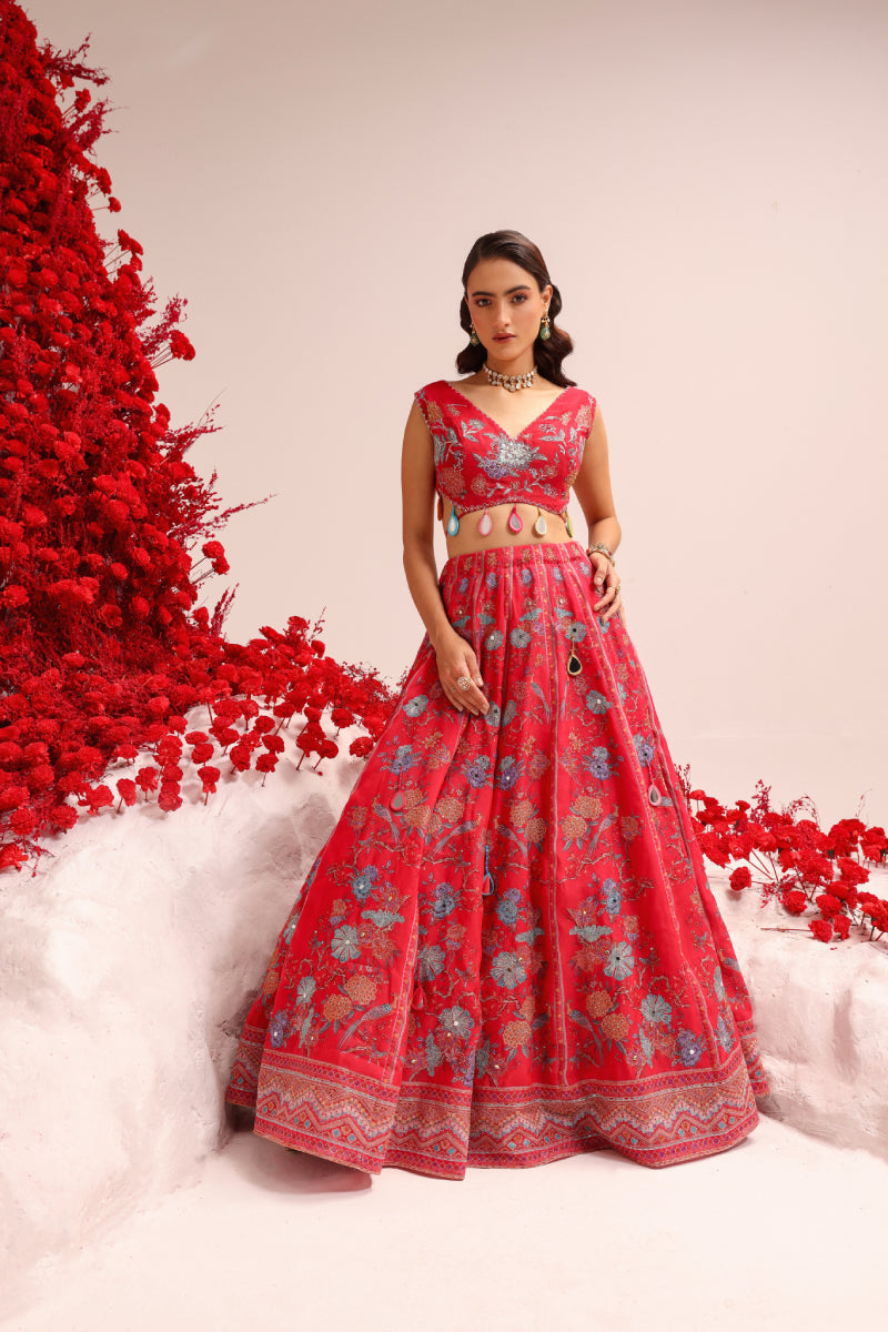 Khwaish fuschia lehenga