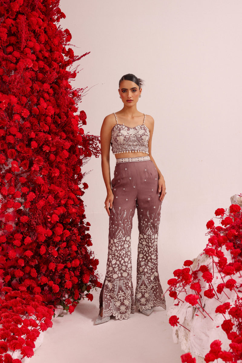 Flora resham pant set