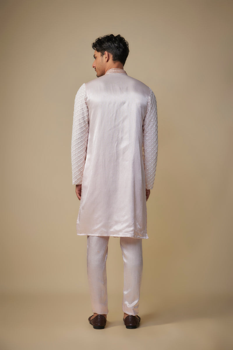 Baby Pink Embroiderd Kurta With Pant