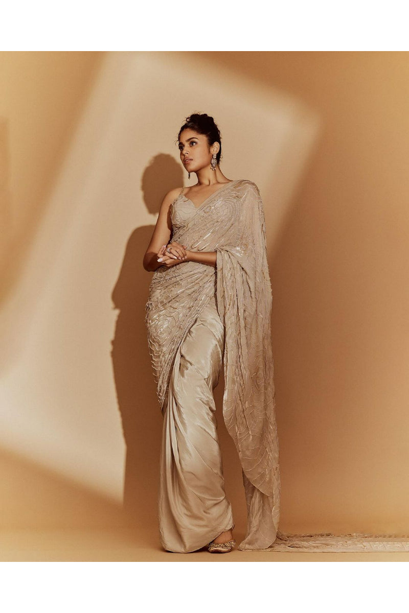 Embroidered Blouse With Saree
