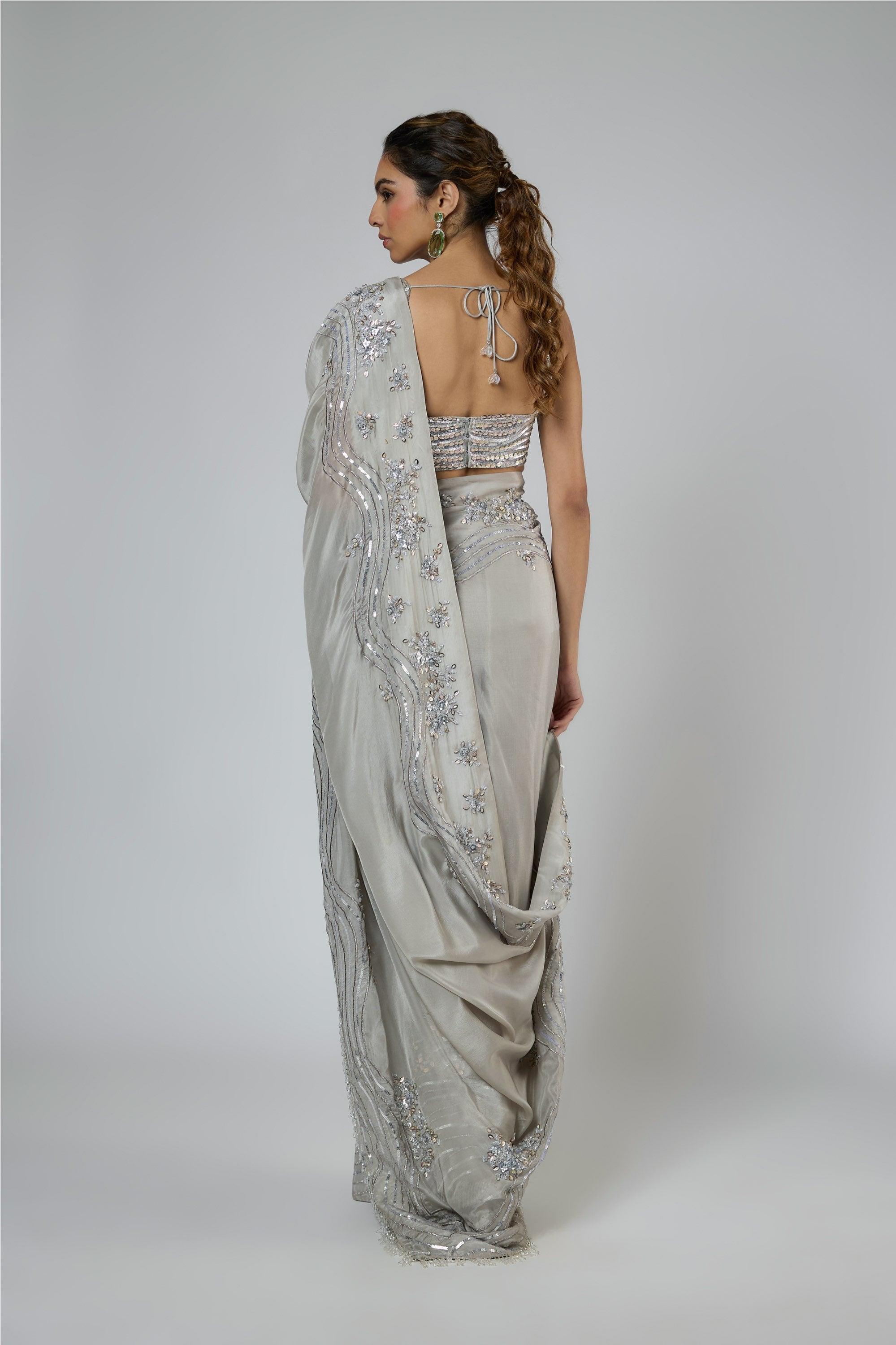 Heavy Intricate Embroidered Saree Set