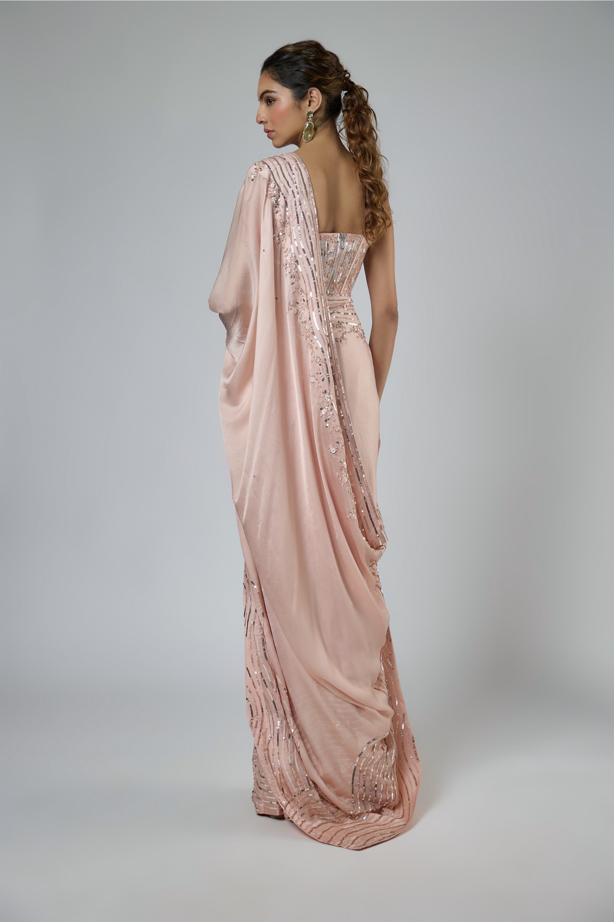 Intricate Embroidered Saree Set