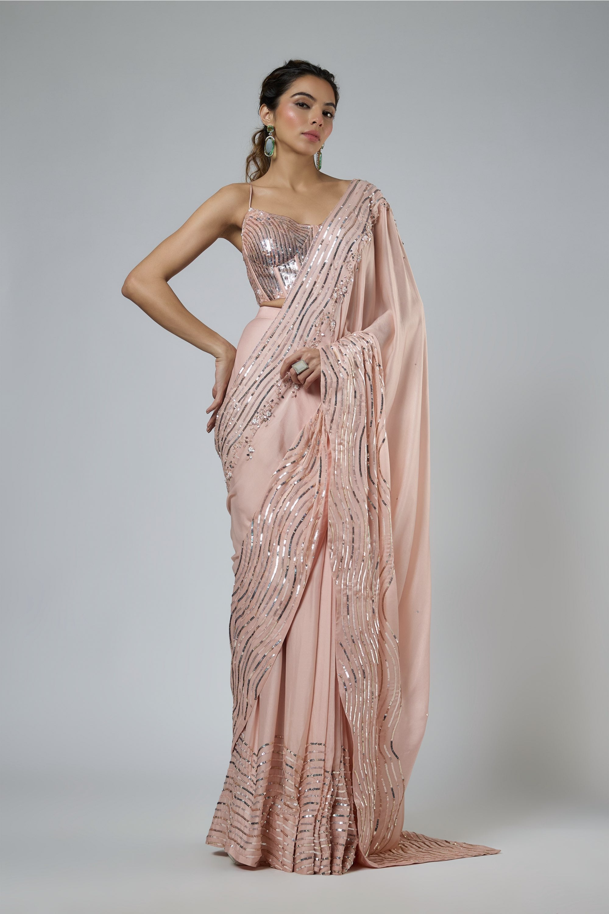 Intricate Embroidered Saree Set