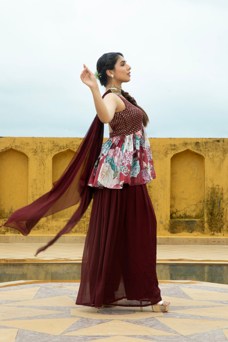 Nazneen - Top and Gharara Set