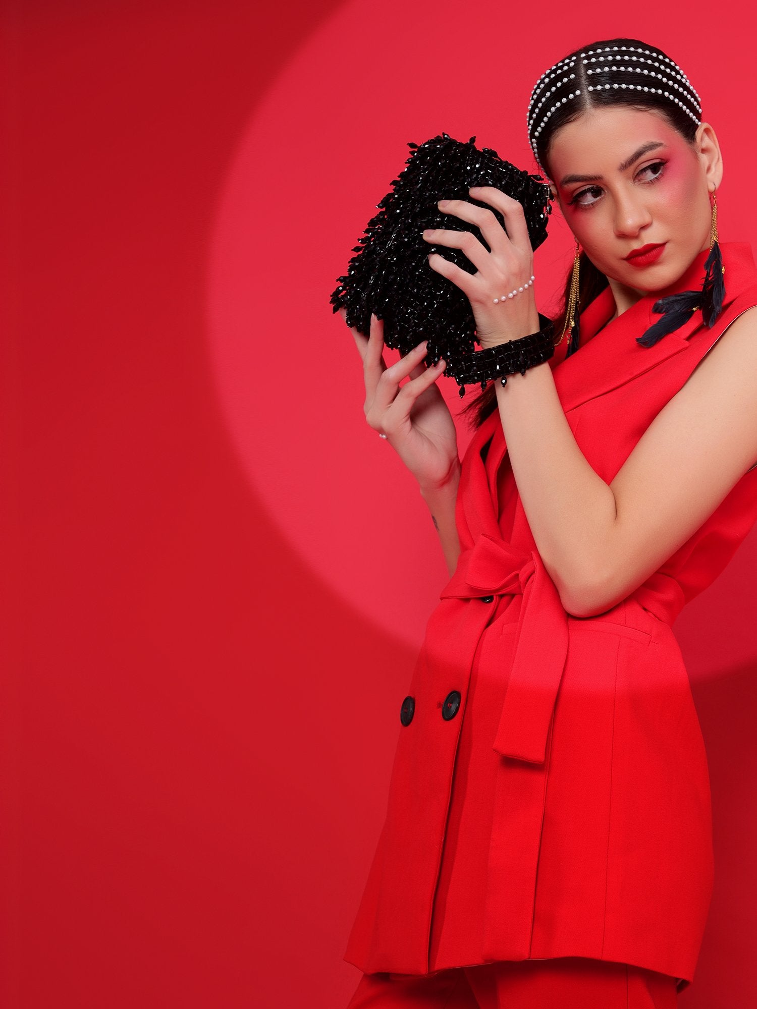 Black Clutch Handbags Online Handcrafted With Crystals