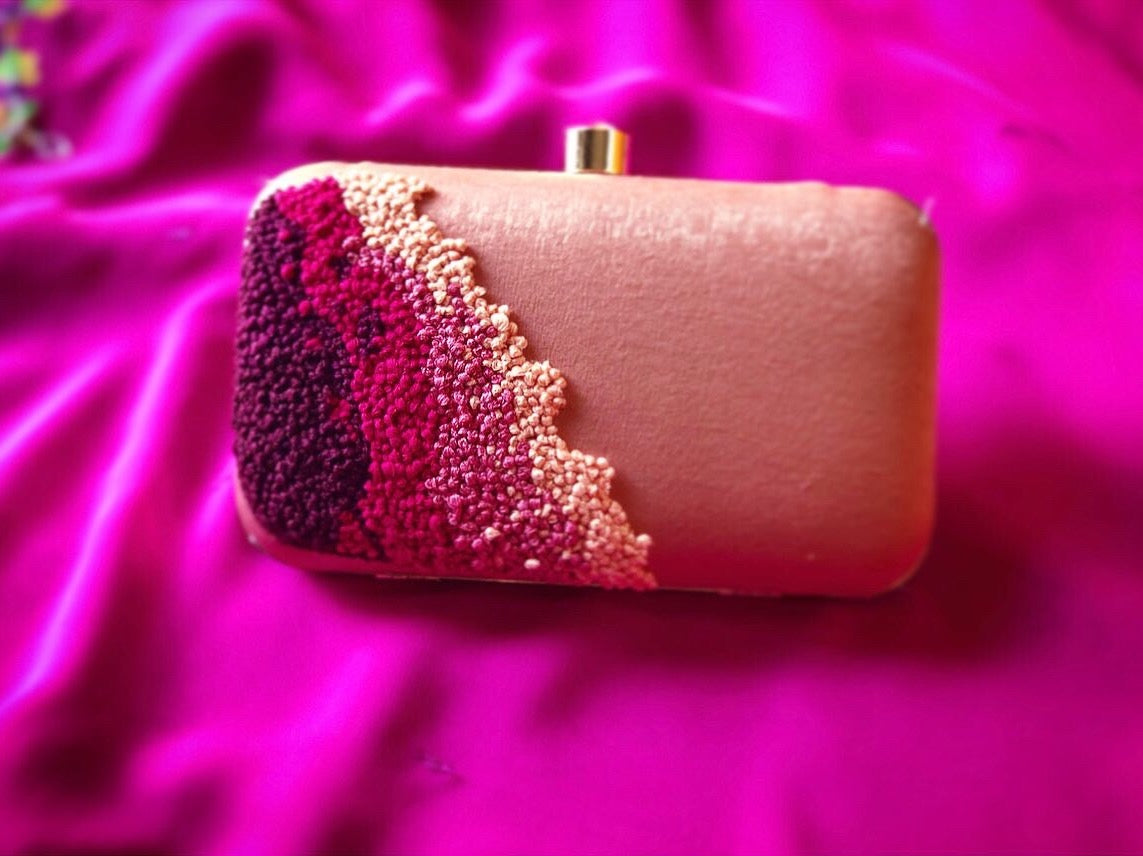 Waves Of Pink Clutch Bag