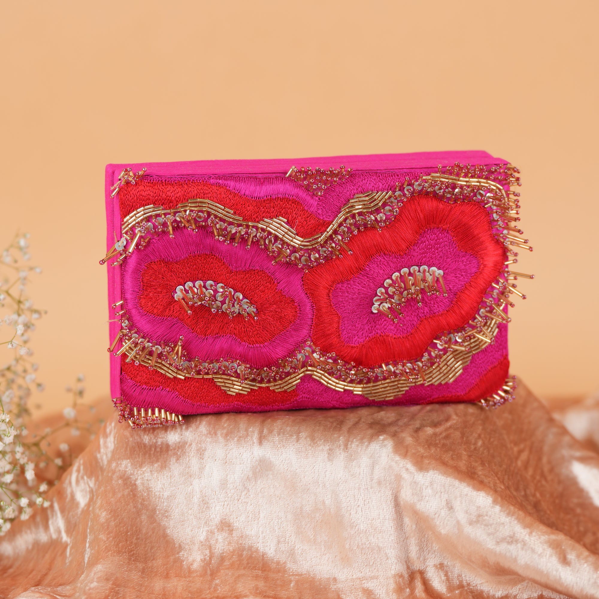Fuscia Scarlet Clutch Bag