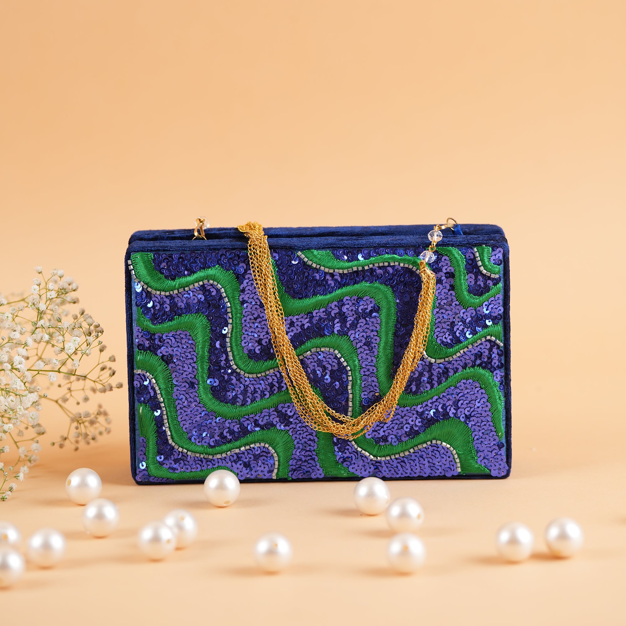 Colorblock Waves Clutch Bag