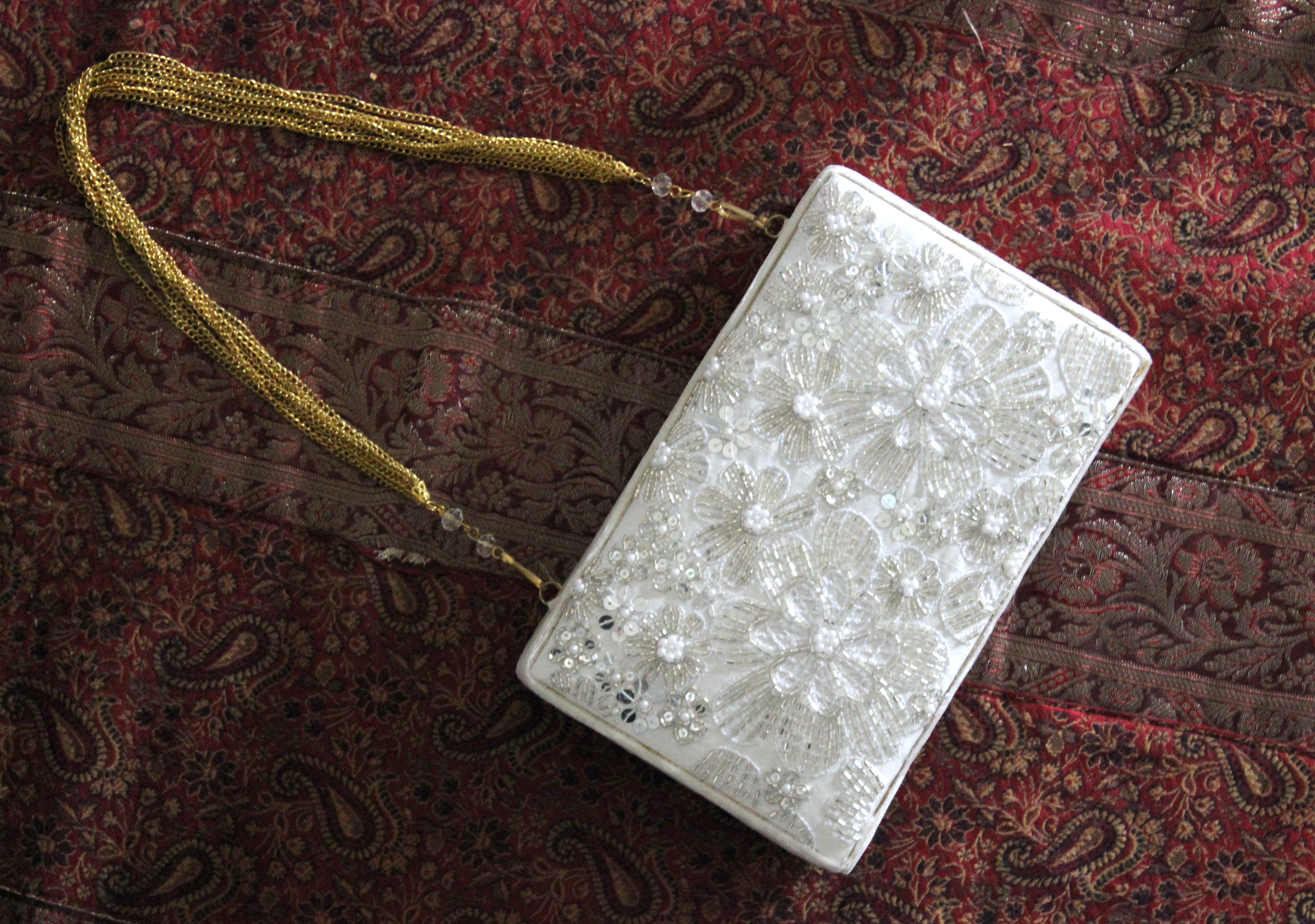 Elixir Floral Velvet Clutch Bag