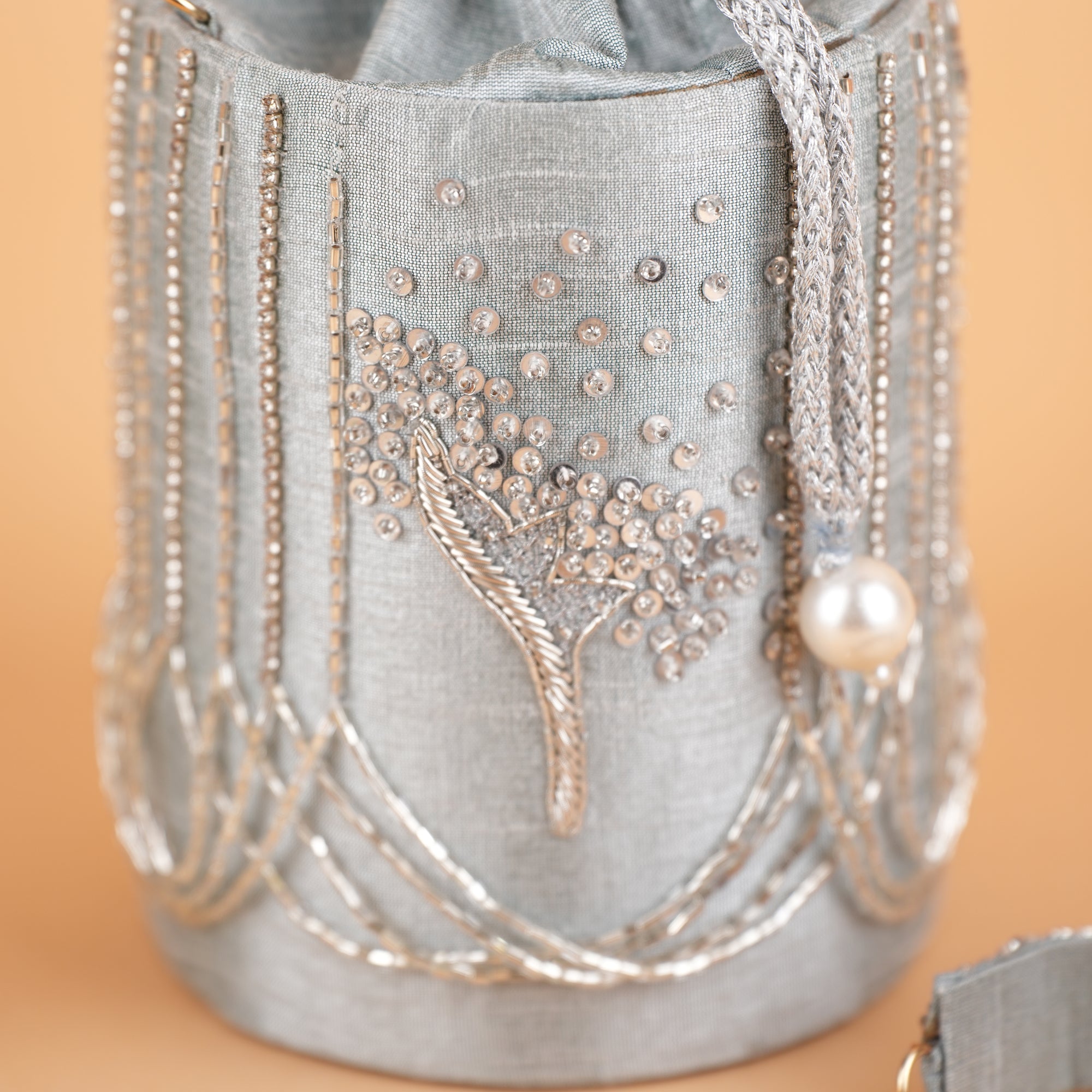 Pixie Dust Silver Circular Potli Bag