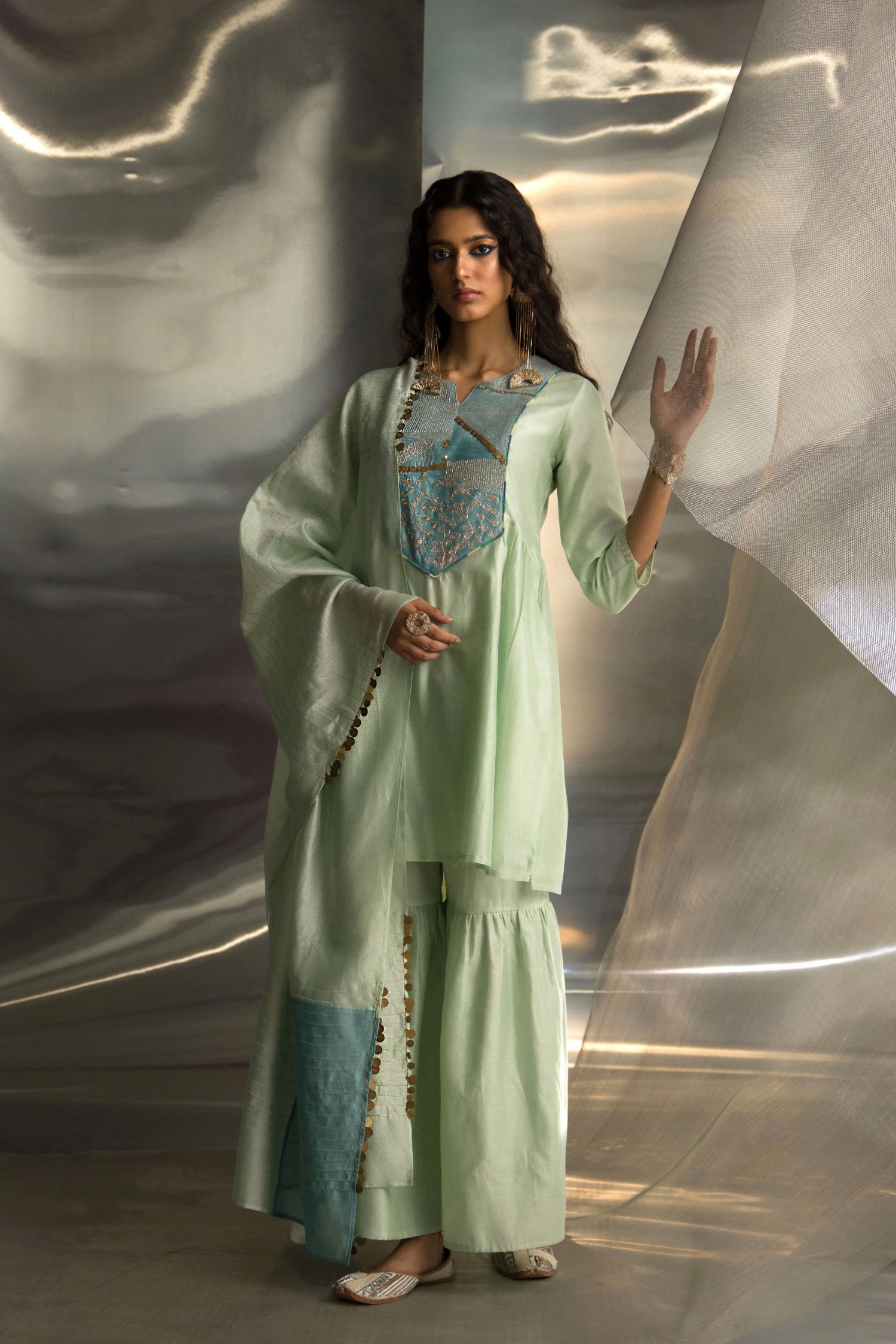 Mis'R Embroidered Sharara Set
