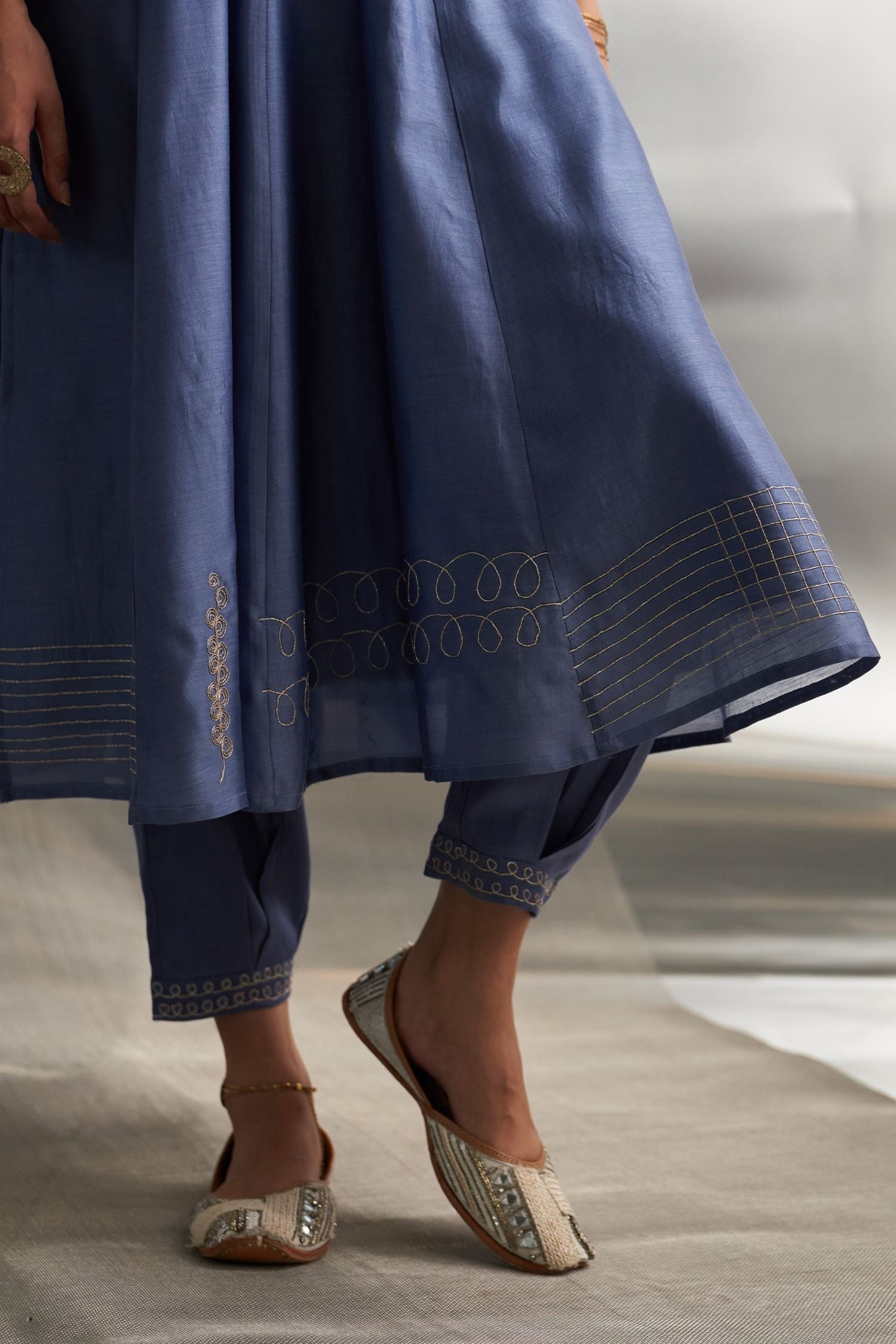 Mis'R Embroidered Flared Kurta Set