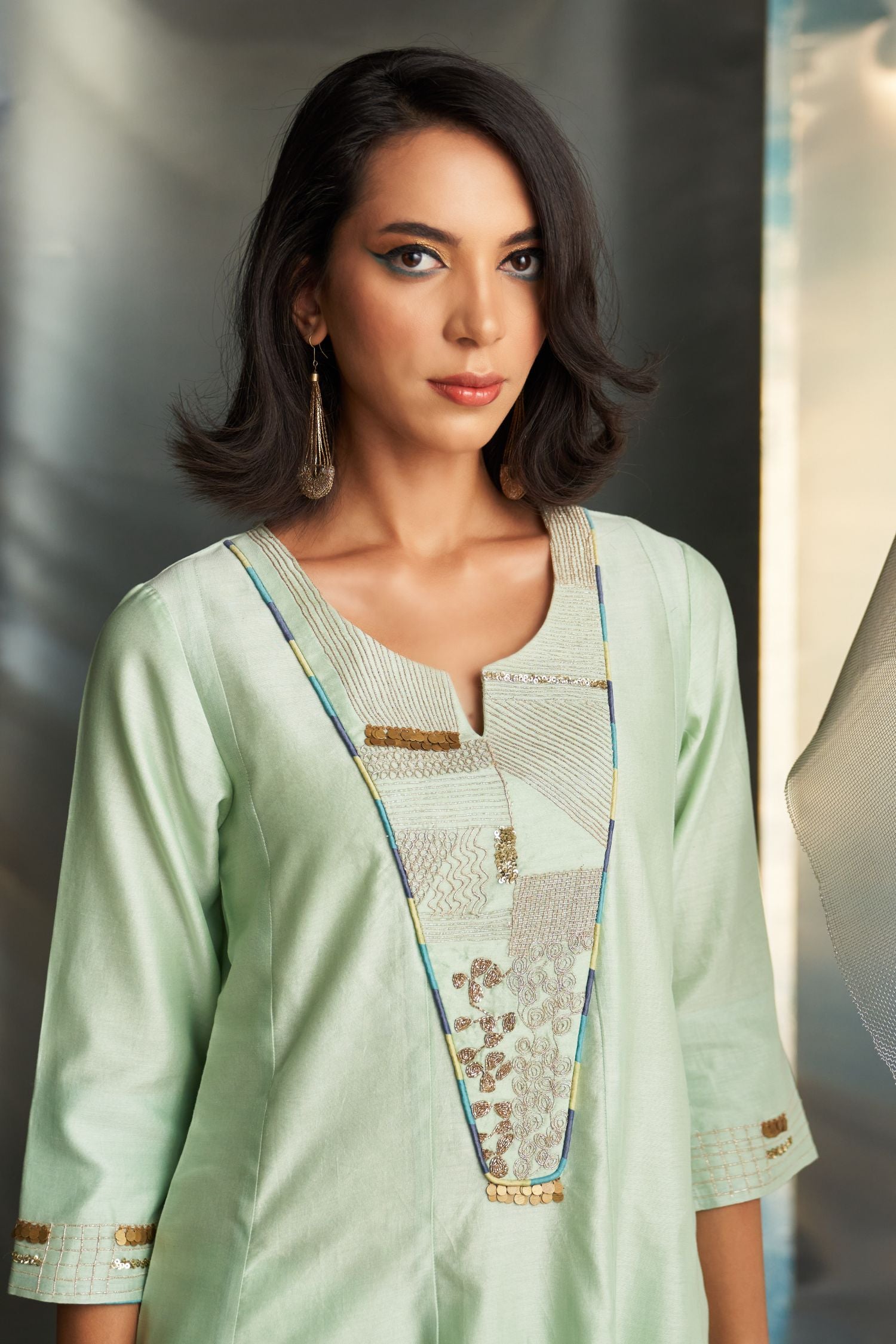 Mis'R Embroidered Flared Kurta Set