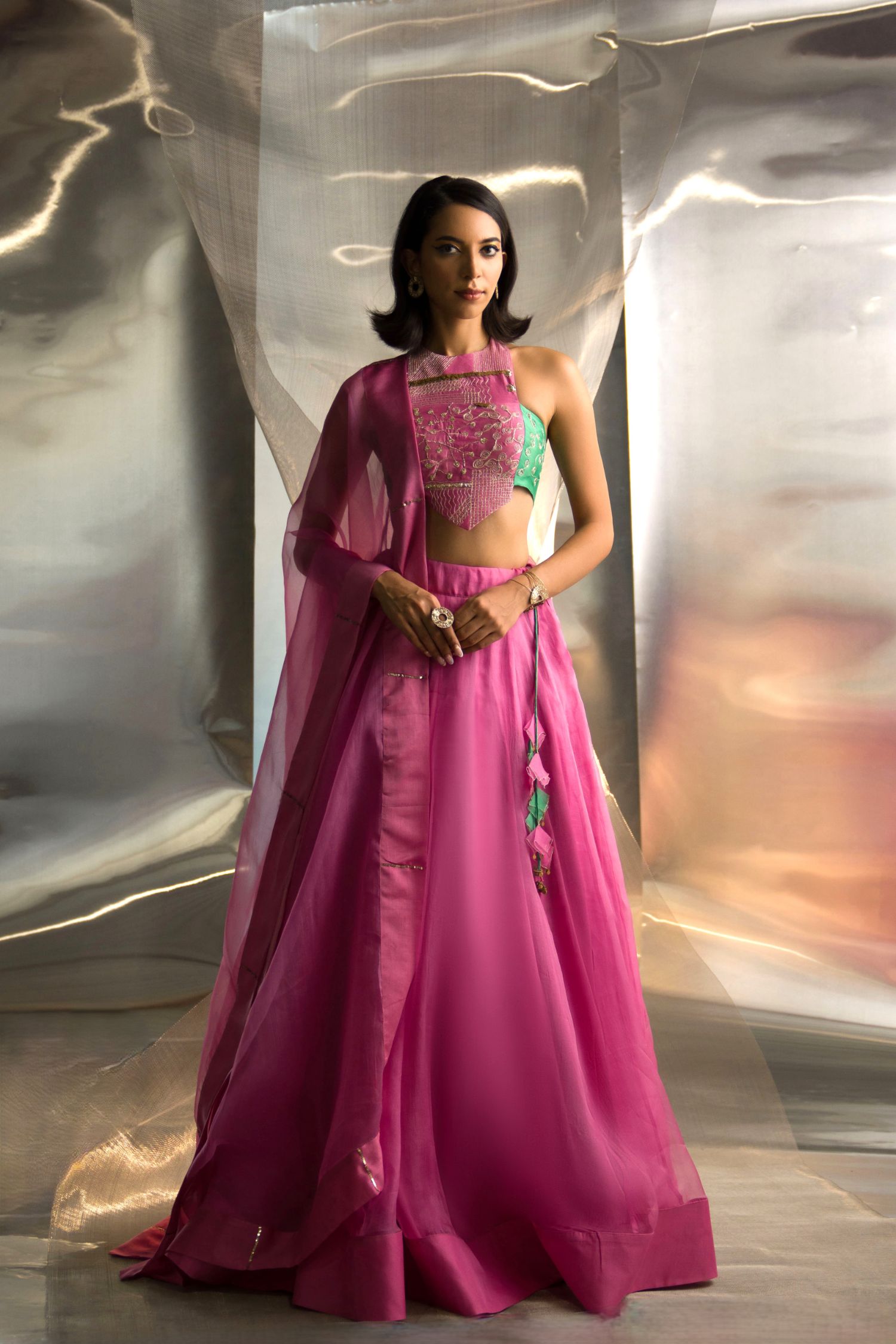 Mis'R Embroidered Organza Lehenga Set