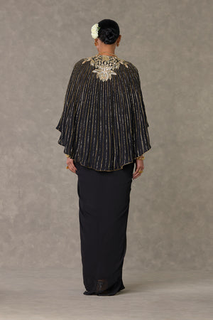 Black 'Neel-Kamal' Cape Set- back view