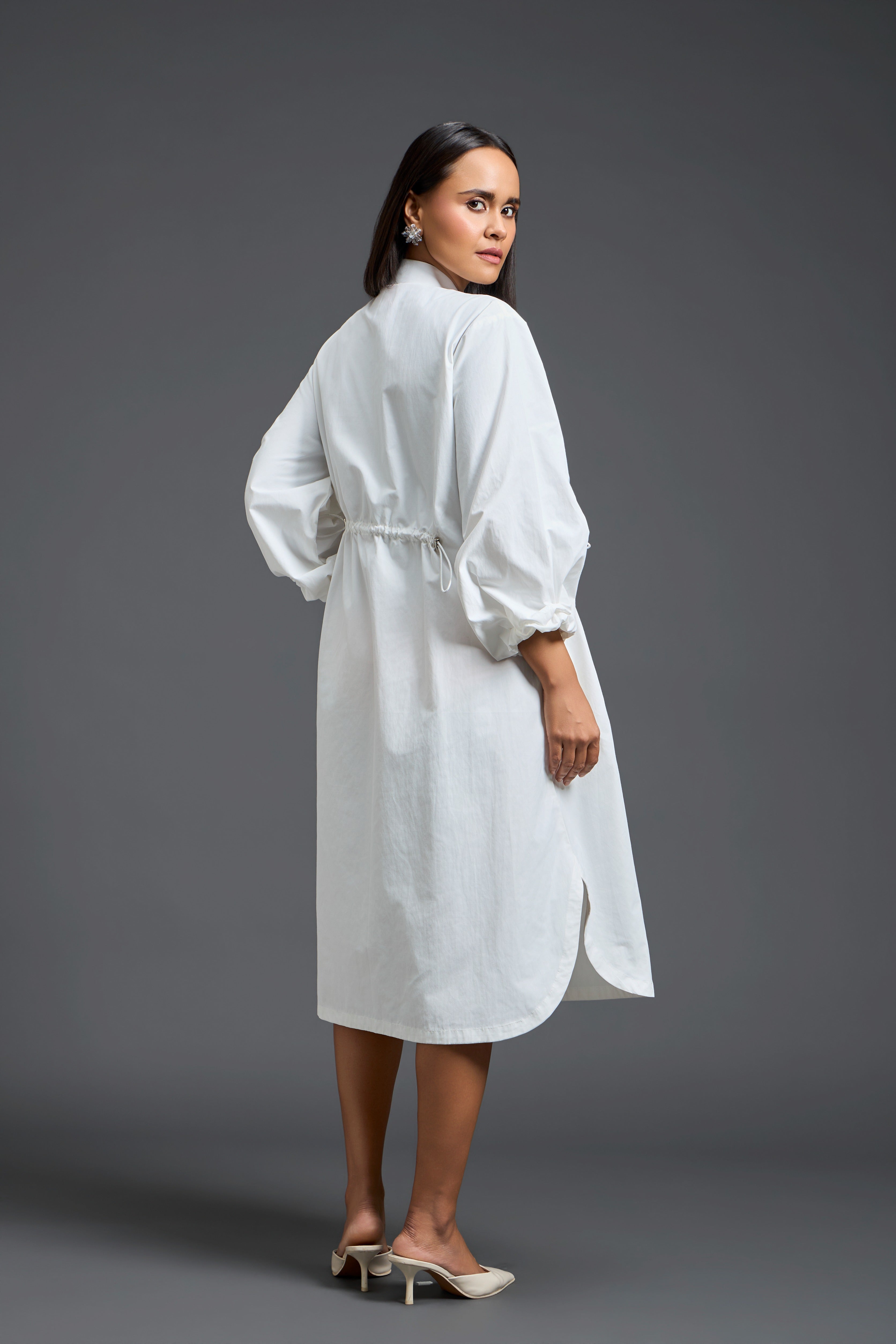 White Handwoven Patchwork Dress