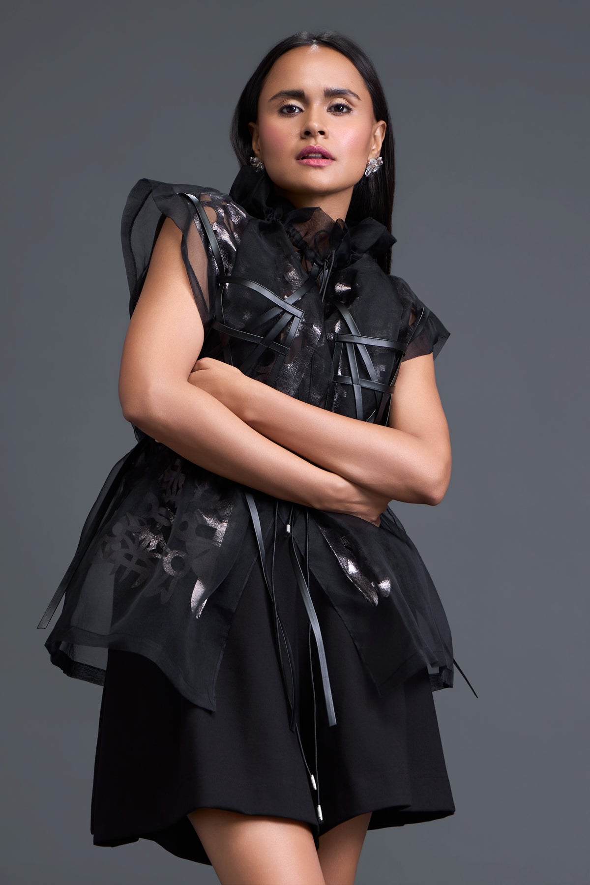 Sheer Floral Organza Overlay