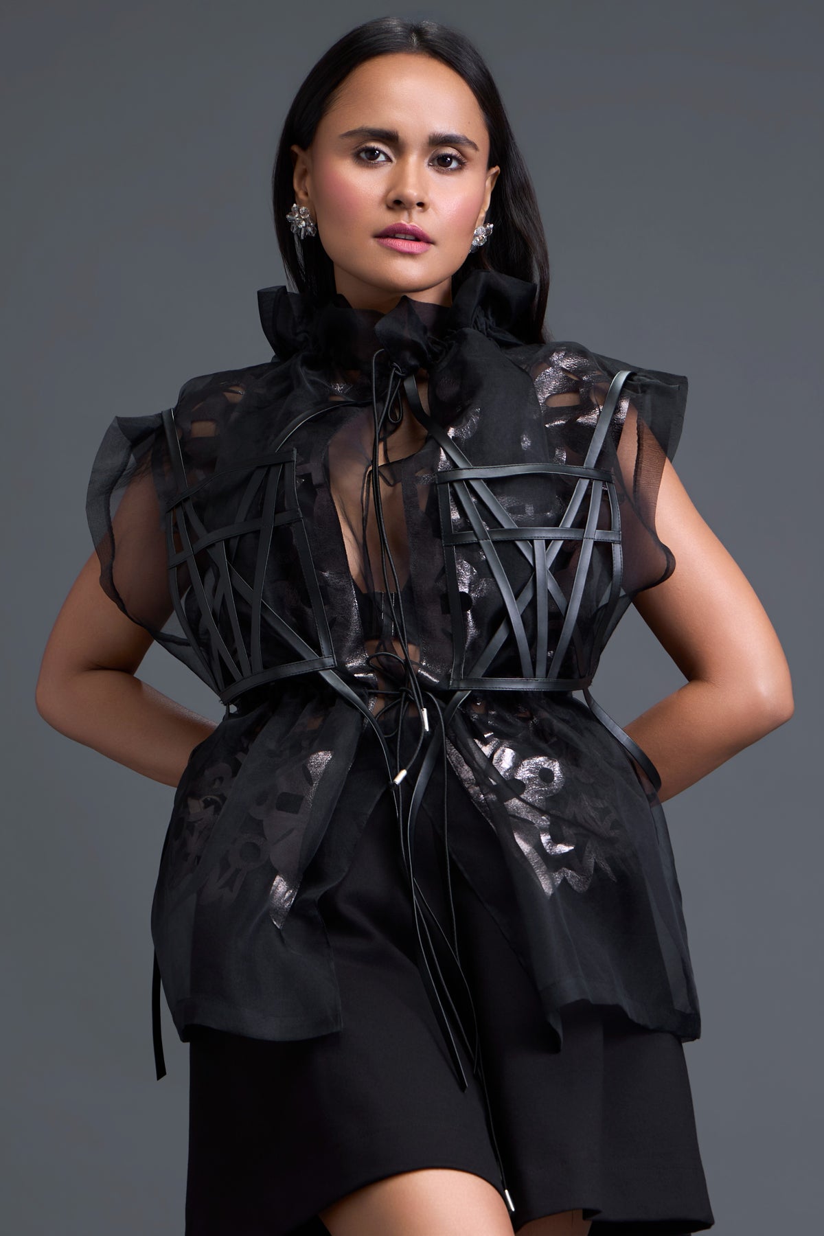 Sheer Floral Organza Overlay
