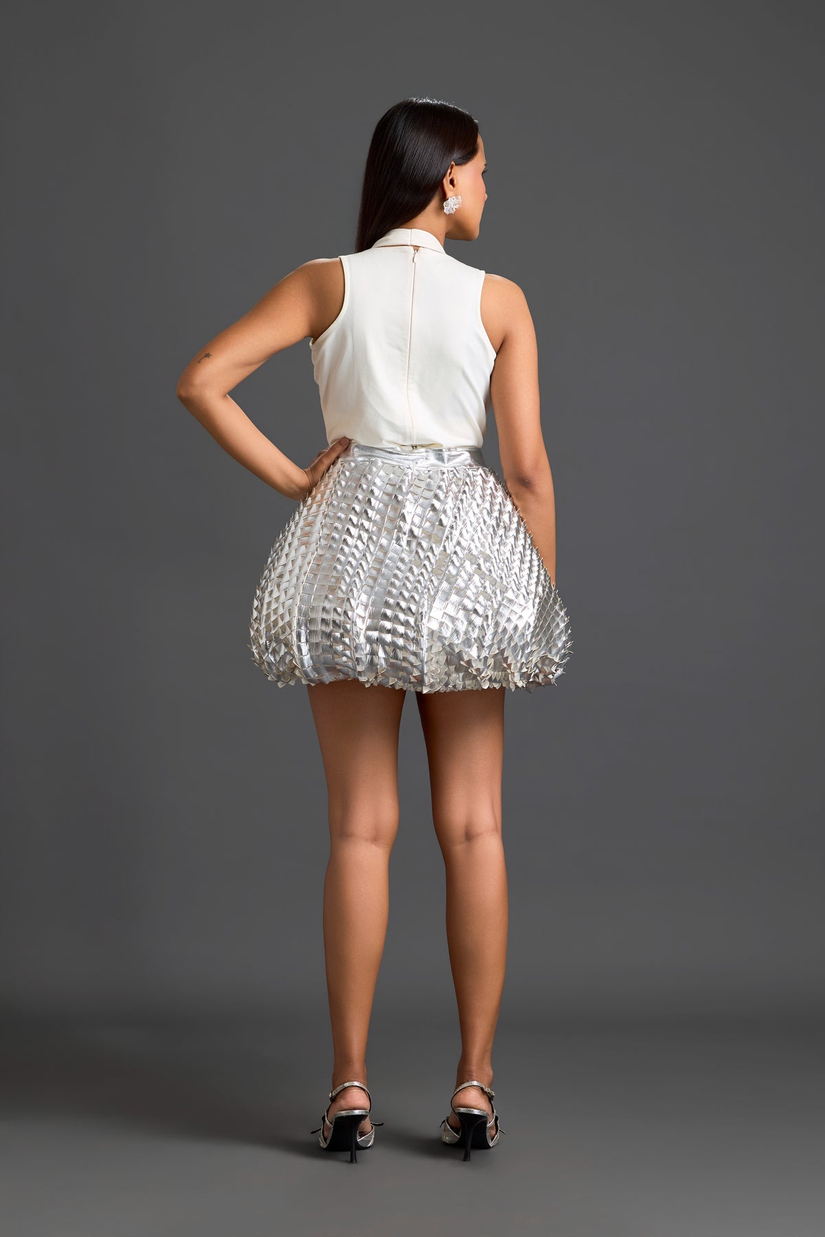 Silver 3D Bubble Skirt