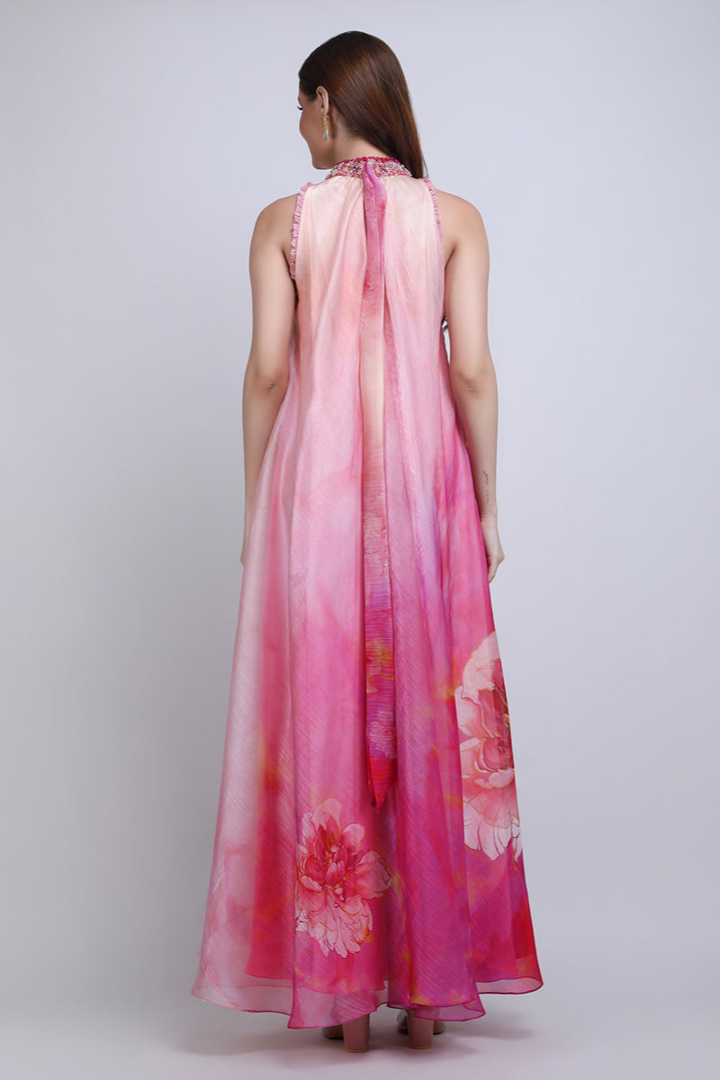 Blush Floral Placement Dress