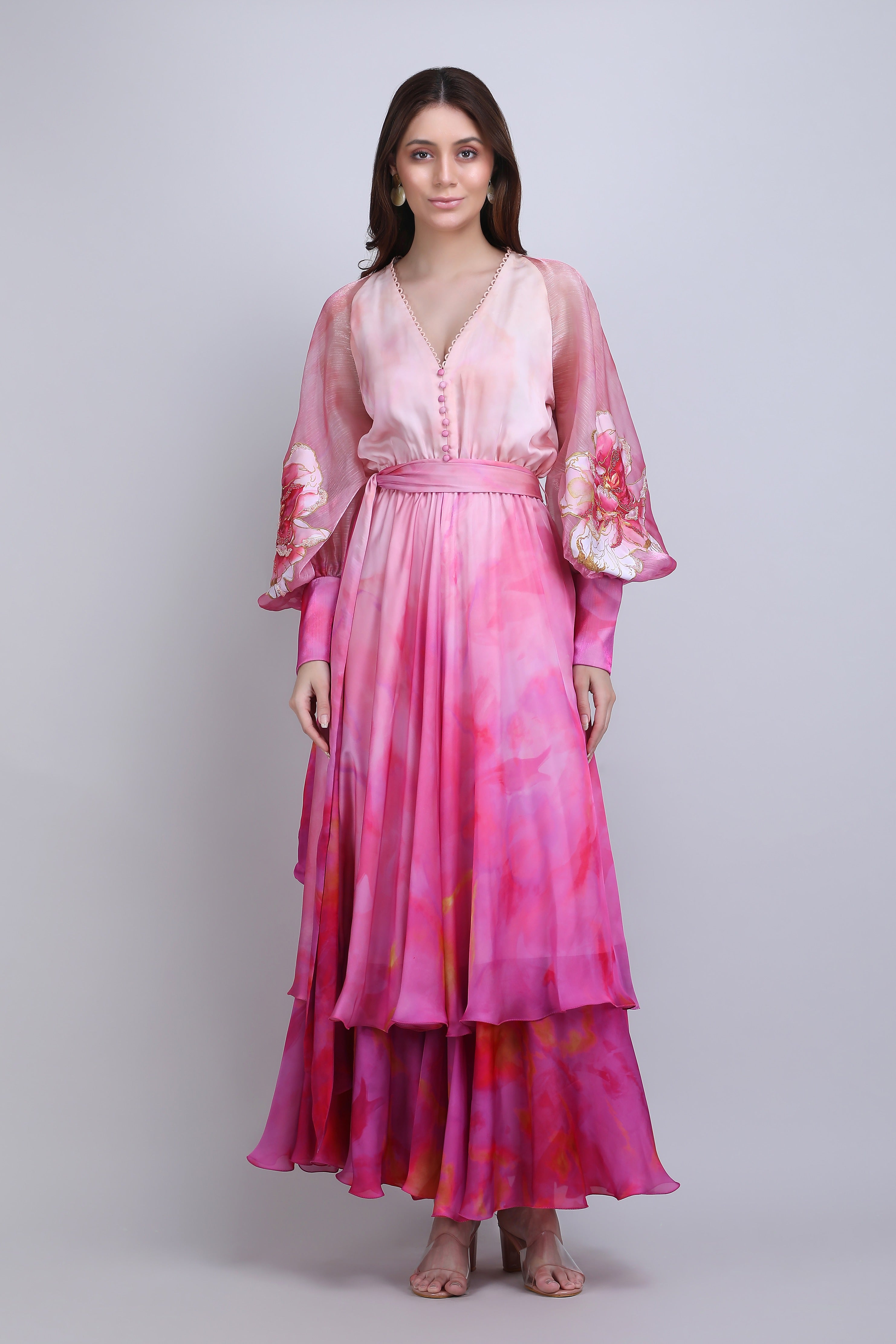 Blush Tiered Layer Ombre Dress