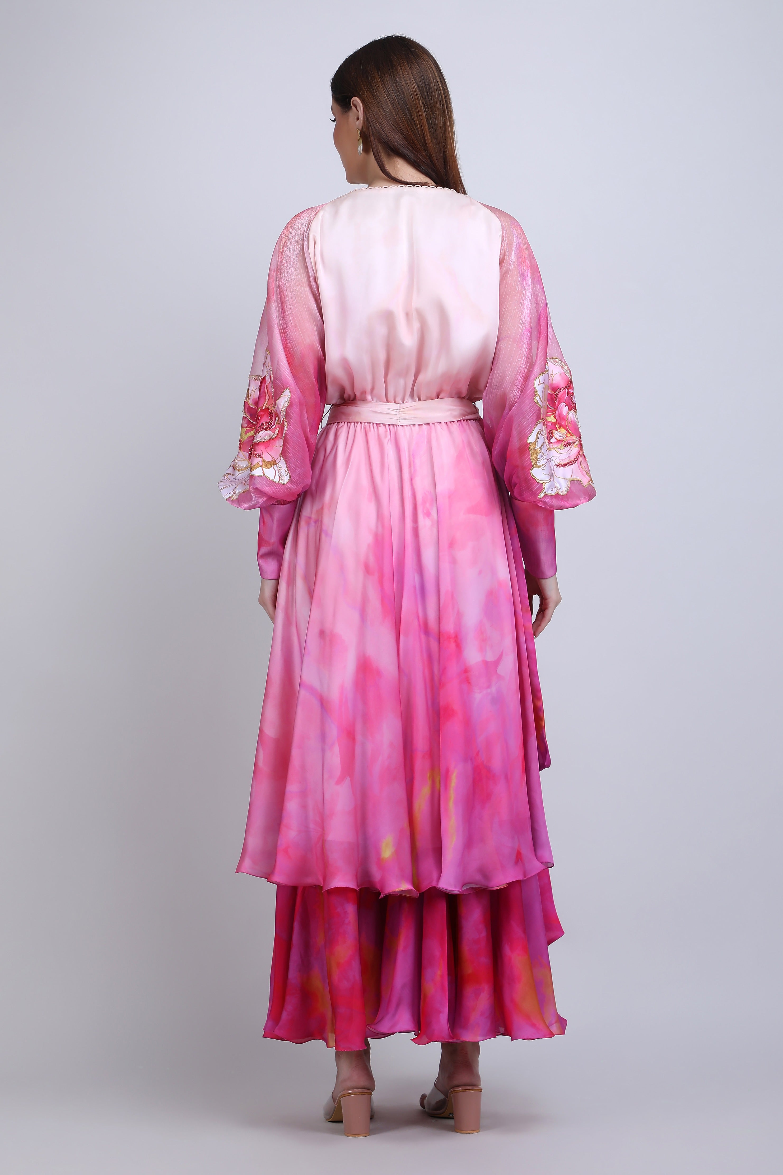 Blush Tiered Layer Ombre Dress