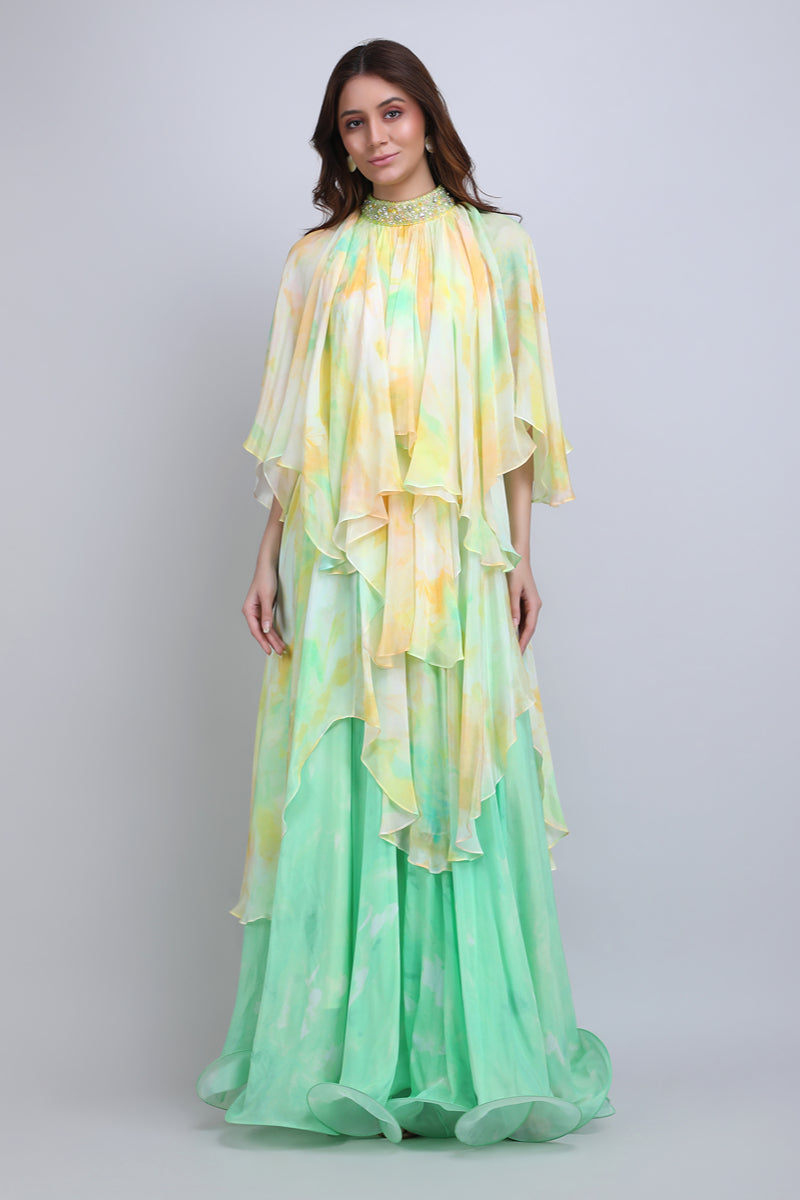 Pastel Cascade Layered Dress
