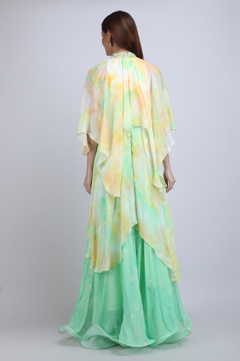 Pastel Cascade Layered Dress