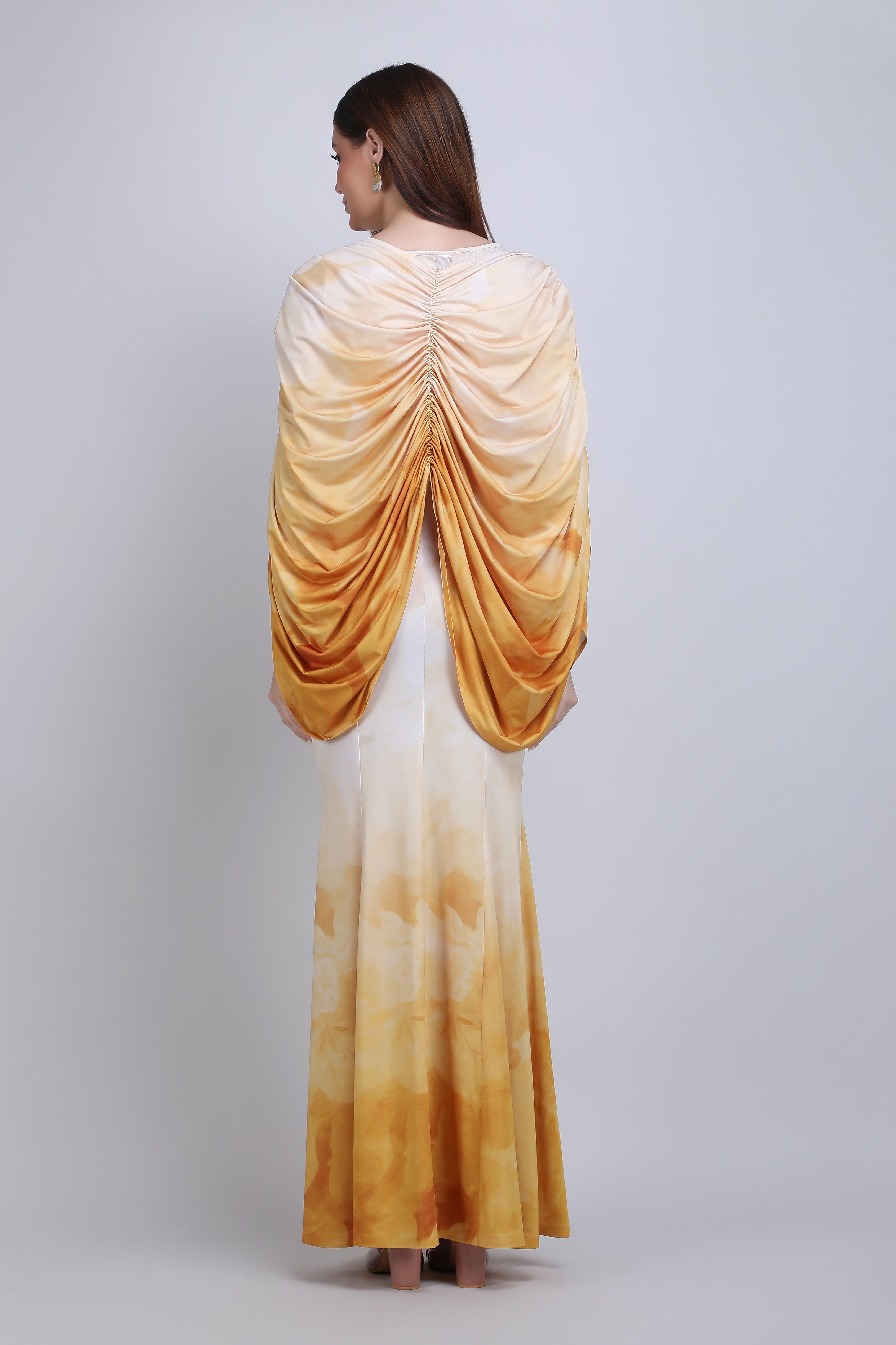 Orchre Cowl Drape Jersey slip dress