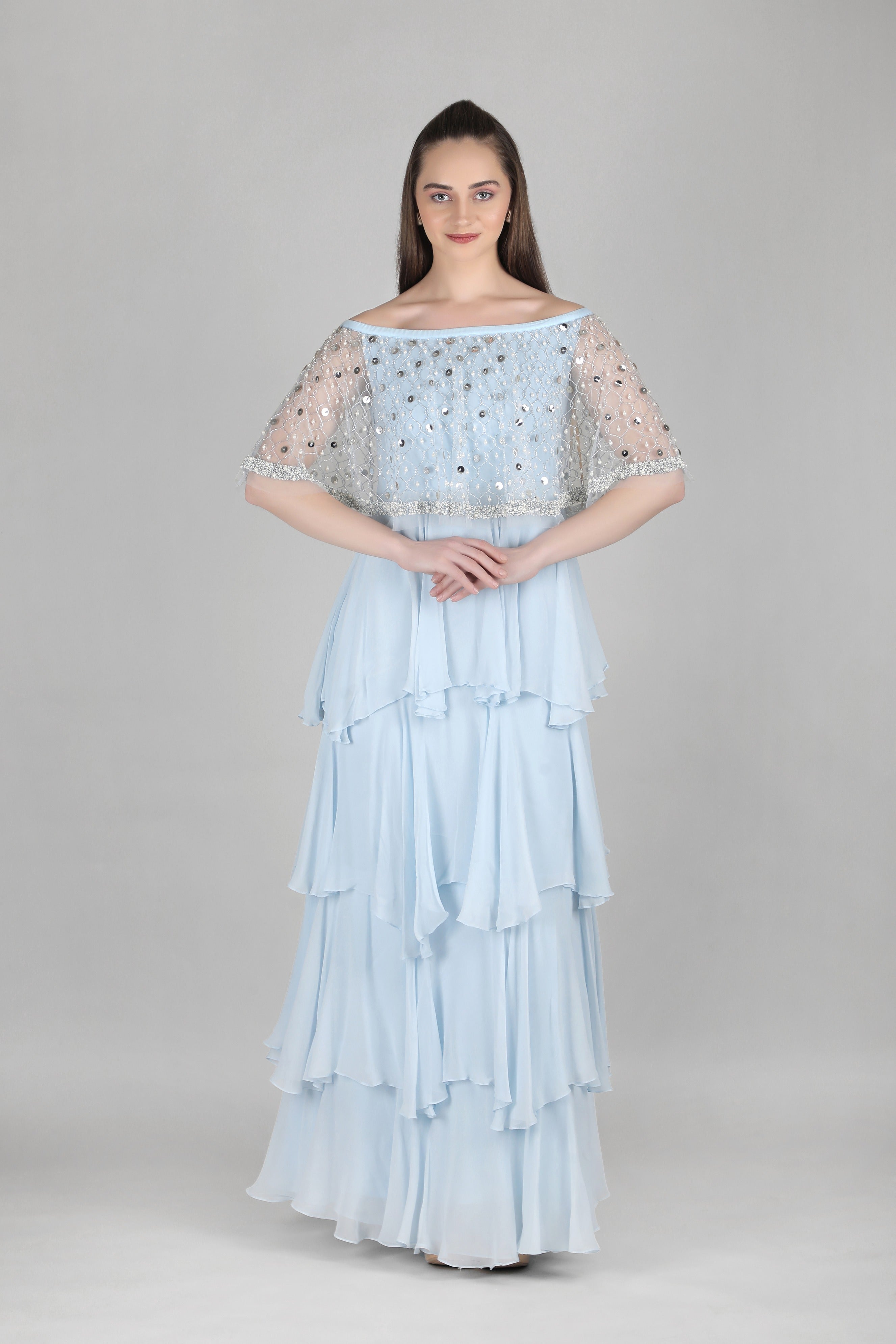 Ice Blue layred dress