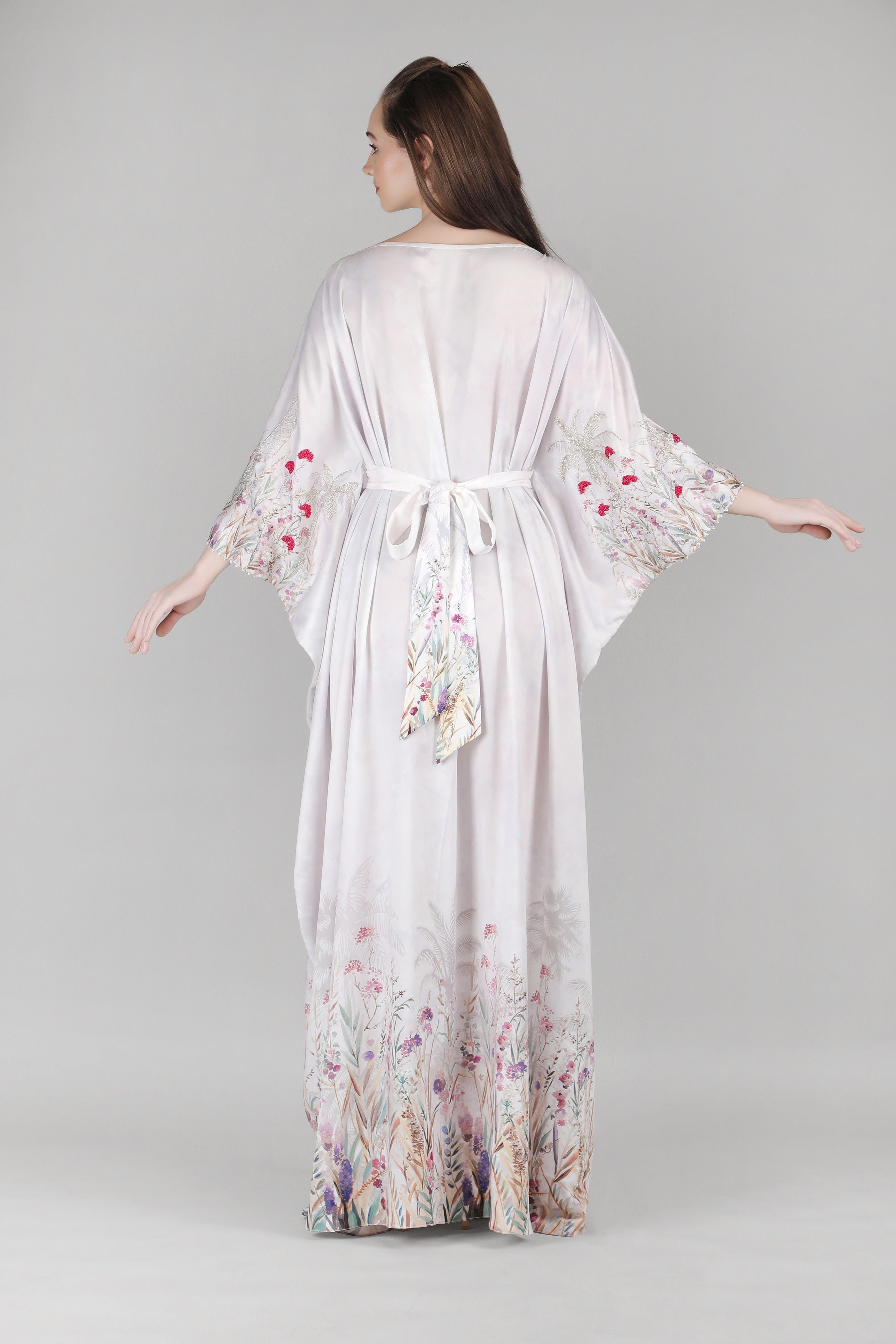 Ivory Palm Drift Kaftan