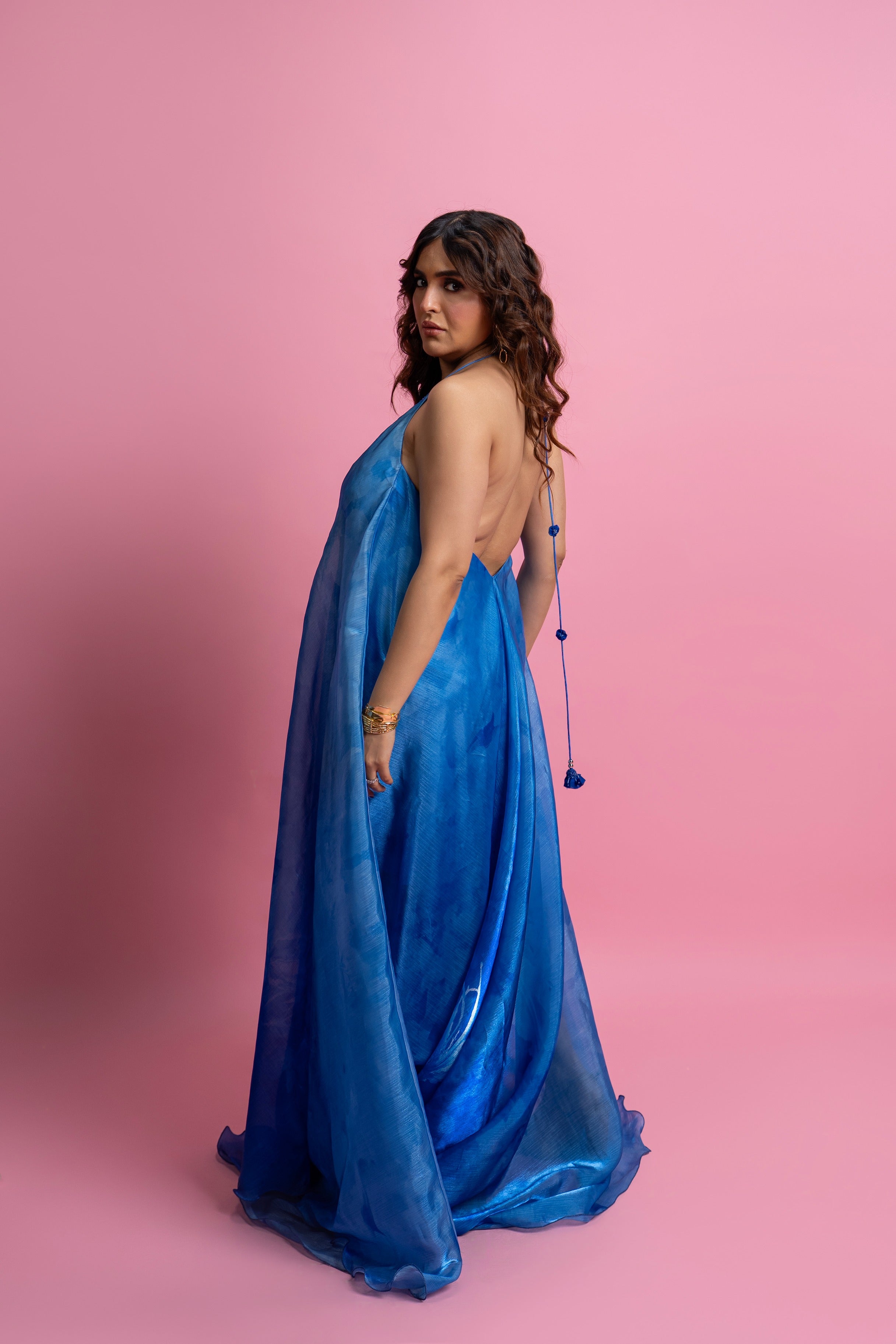 Printed Slip Maxi Dress with Embroidered Neckline