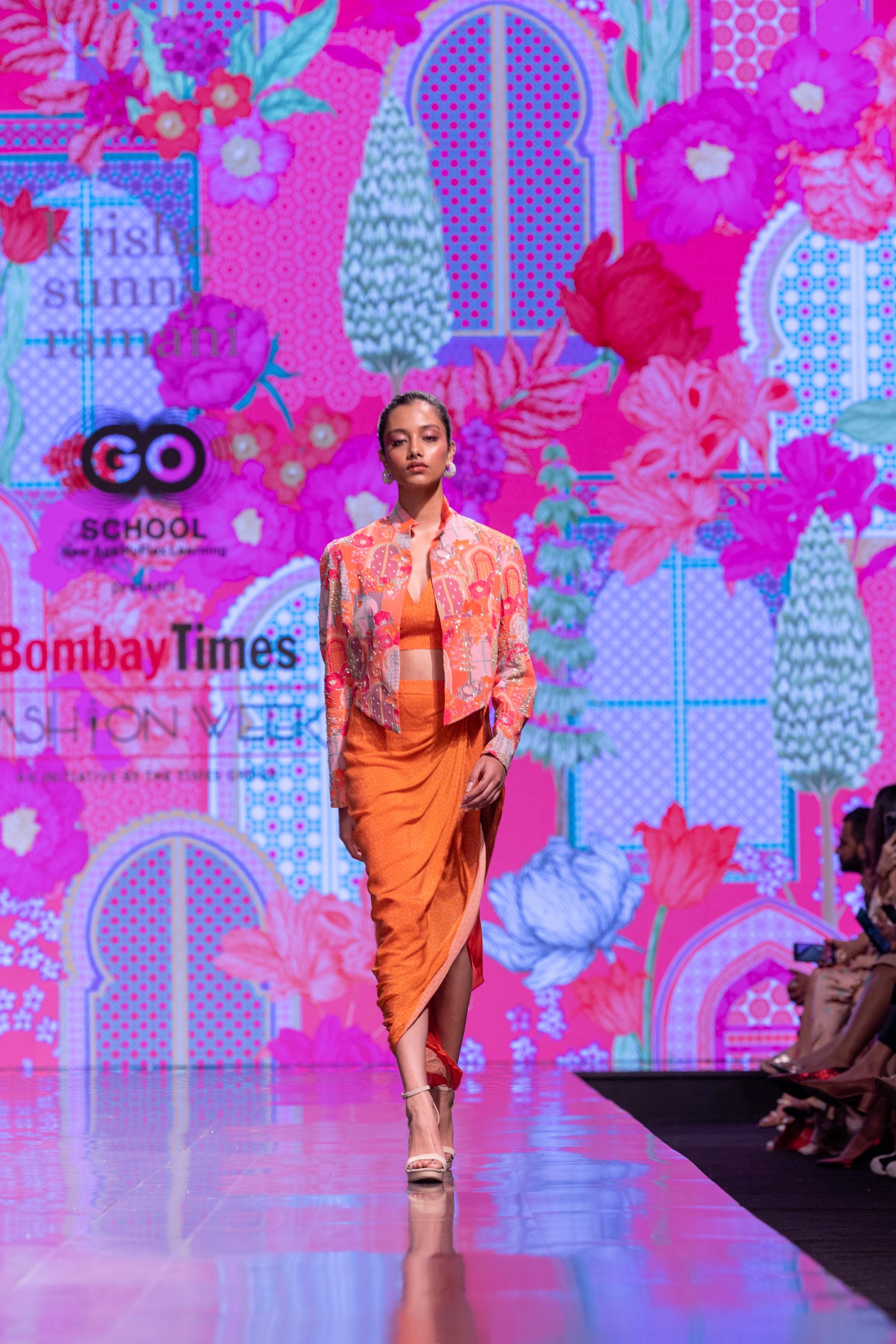 Orange Dhoti Jacket Set