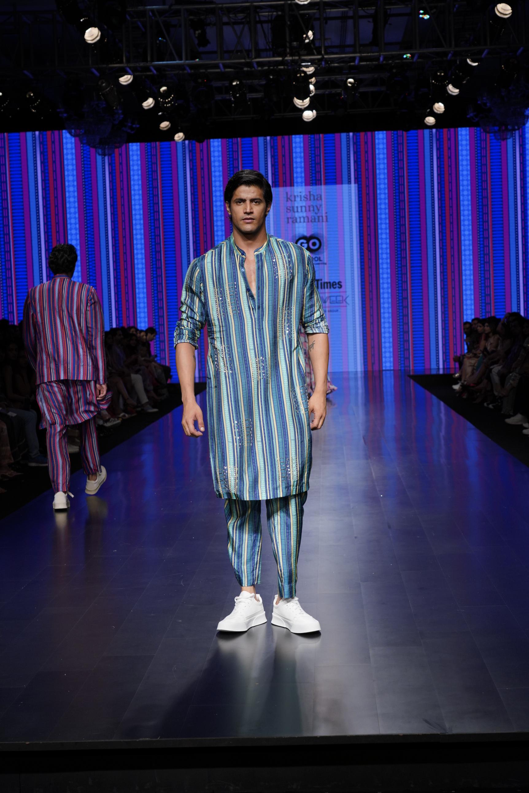Stripped Kurta Set
